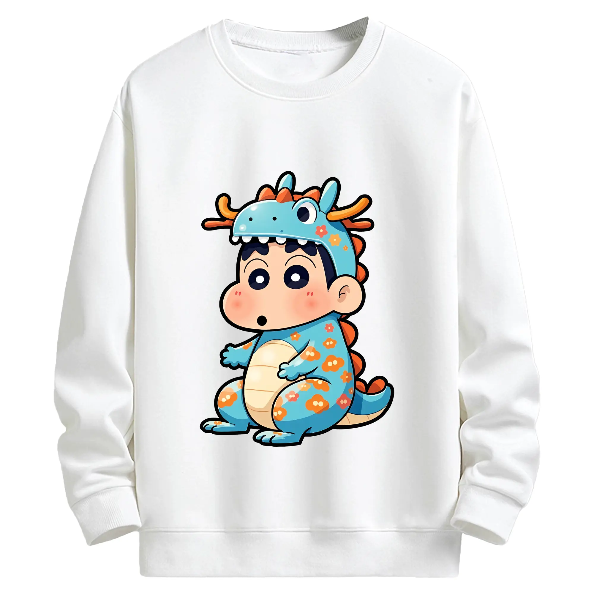 クレヨンしんちゃん グッズ 野原 しんのすけ - キッズ クルーネックスウェットシャツ ・ フロントプリント ・ 綿80％ ポリエステル20％ ・ 快適 通学 スポーツ 日常使い お散歩用