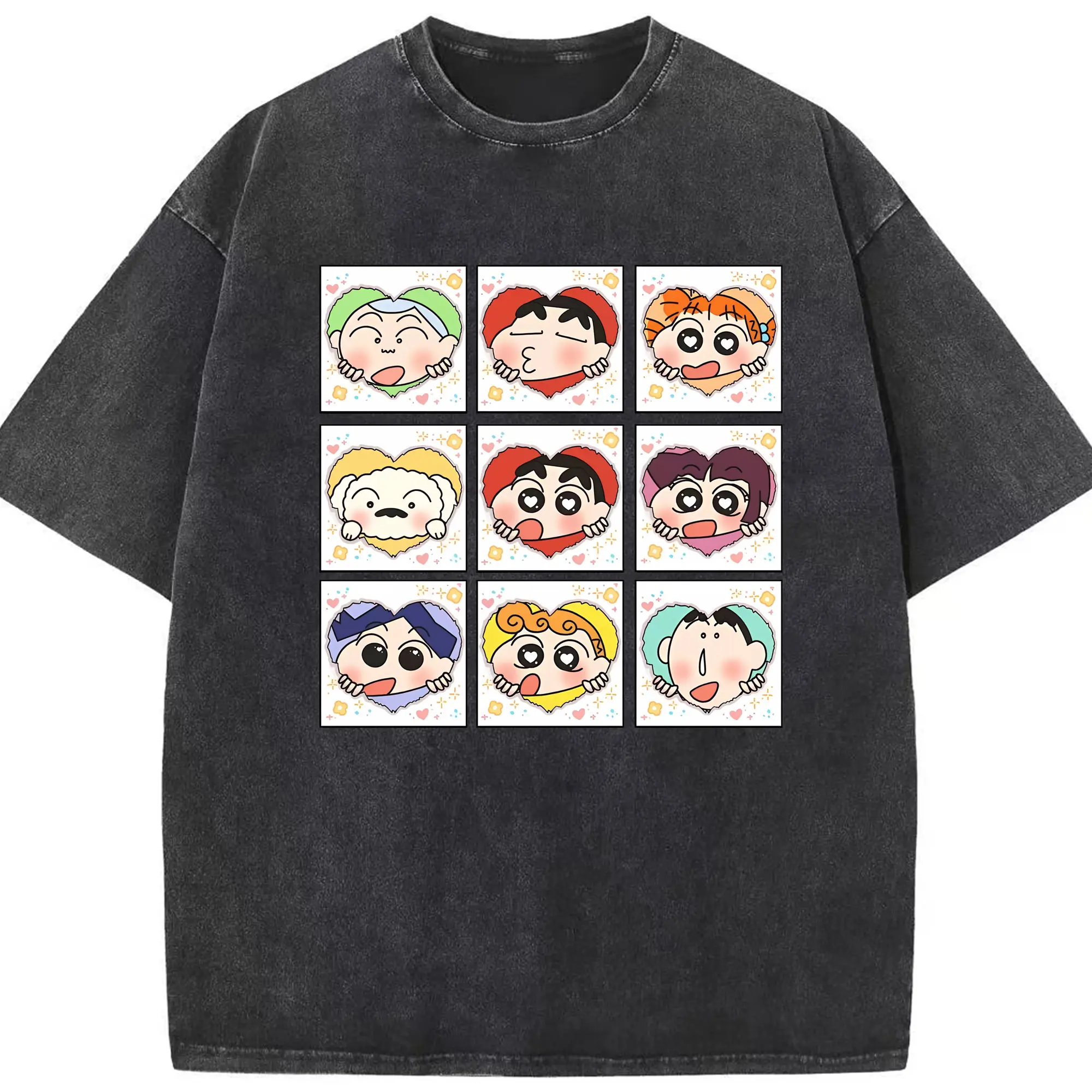 クレヨンしんちゃん グッズ 野原 しんのすけ - 綿100％ ヴィンテージ風 半袖Tシャツ ・ フロントプリント ・ 柔らか肌触り ・ 通気性 快適 ・ スポーツ カジュアル 外出用