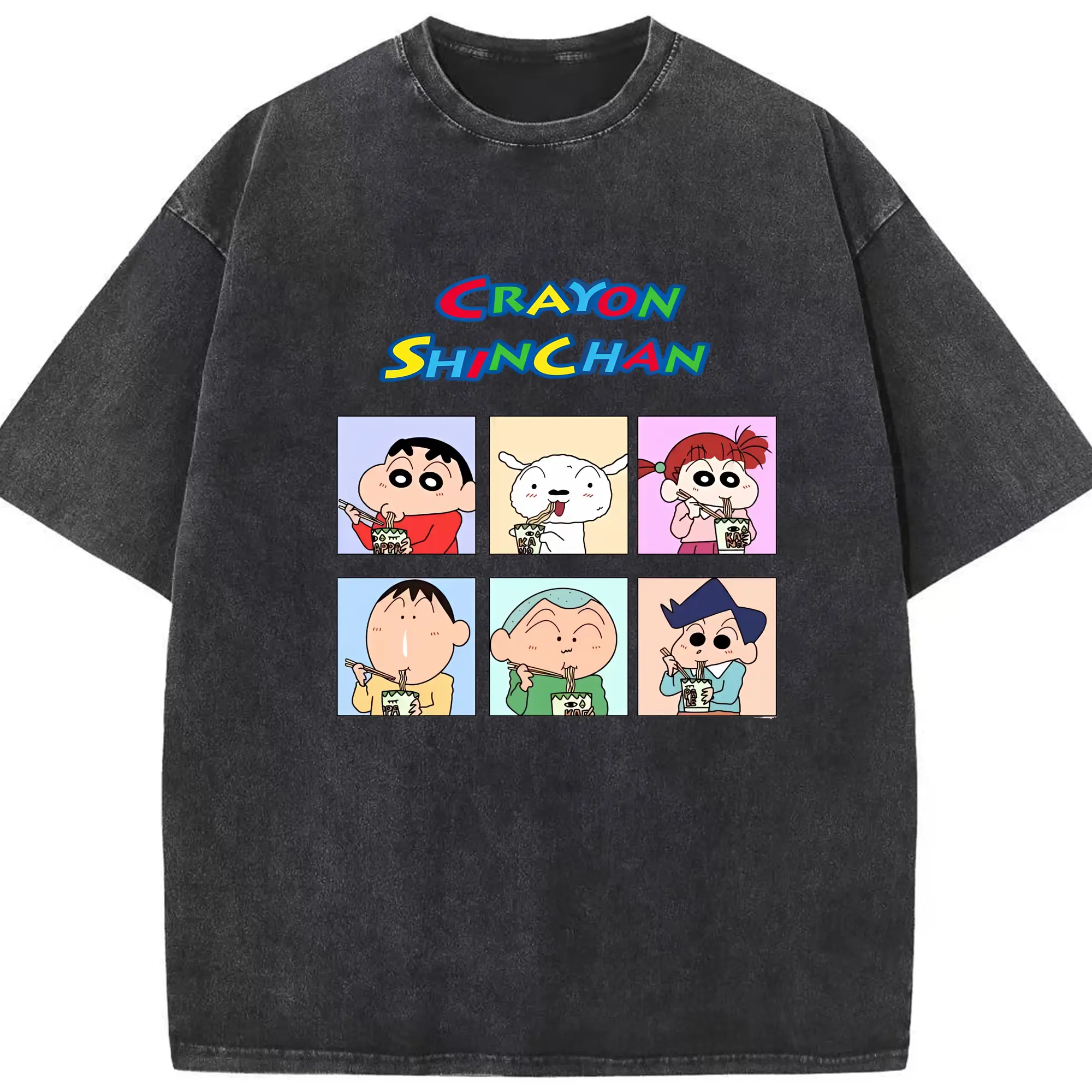 クレヨンしんちゃん グッズ 野原 しんのすけ - 綿100％ ヴィンテージ風 半袖Tシャツ ・ フロントプリント ・ 柔らか肌触り ・ 通気性 快適 ・ スポーツ カジュアル 外出用