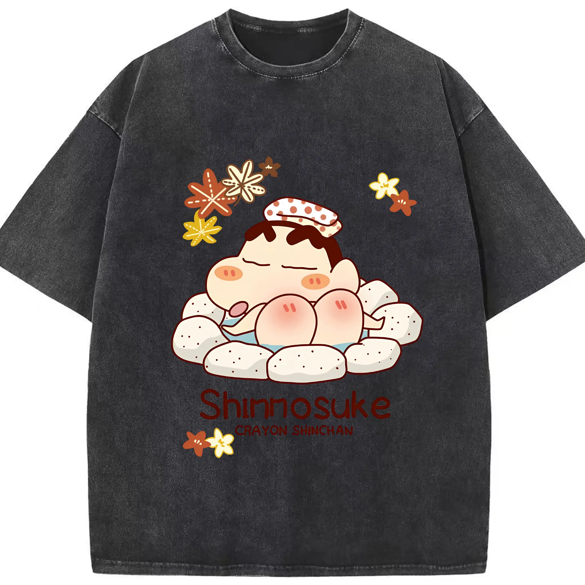 クレヨンしんちゃん グッズ 野原 しんのすけ - 綿100％ ヴィンテージ風 半袖Tシャツ ・ フロントプリント ・ 柔らか肌触り ・ 通気性 快適 ・ スポーツ カジュアル 外出用