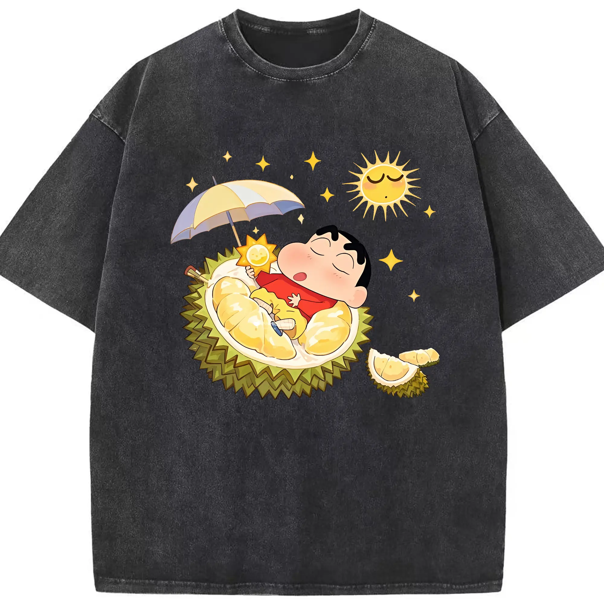 クレヨンしんちゃん グッズ 野原 しんのすけ - 綿100％ ヴィンテージ風 半袖Tシャツ ・ フロントプリント ・ 柔らか肌触り ・ 通気性 快適 ・ スポーツ カジュアル 外出用