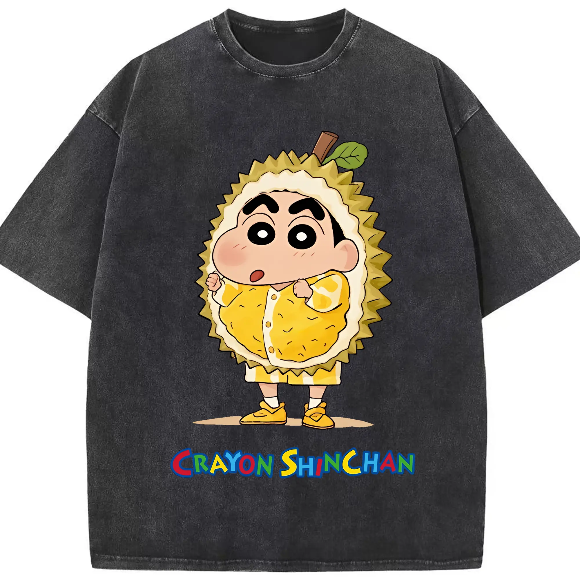 クレヨンしんちゃん グッズ 野原 しんのすけ - 綿100％ ヴィンテージ風 半袖Tシャツ ・ フロントプリント ・ 柔らか肌触り ・ 通気性 快適 ・ スポーツ カジュアル 外出用