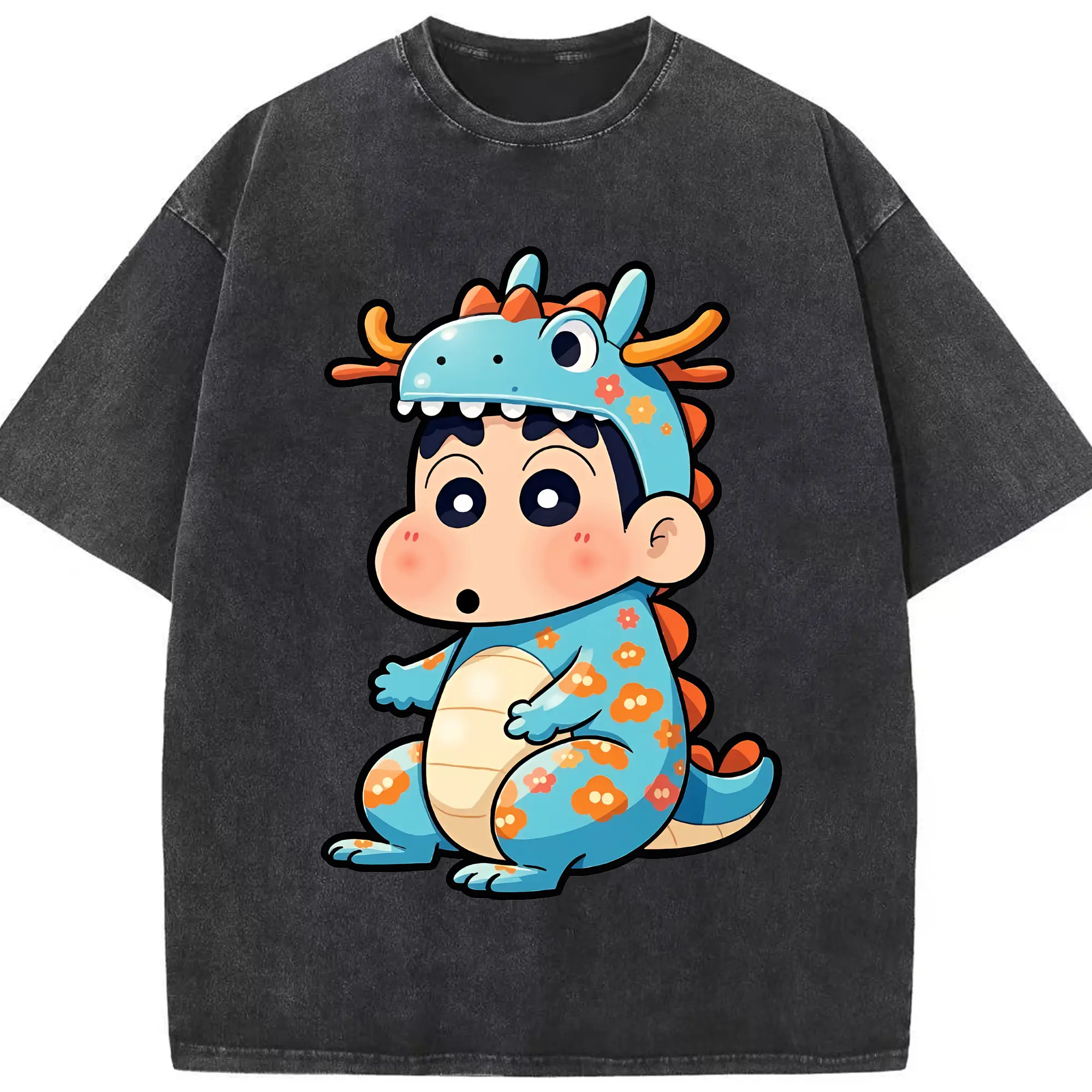 クレヨンしんちゃん グッズ 野原 しんのすけ - 綿100％ ヴィンテージ風 半袖Tシャツ ・ フロントプリント ・ 柔らか肌触り ・ 通気性 快適 ・ スポーツ カジュアル 外出用