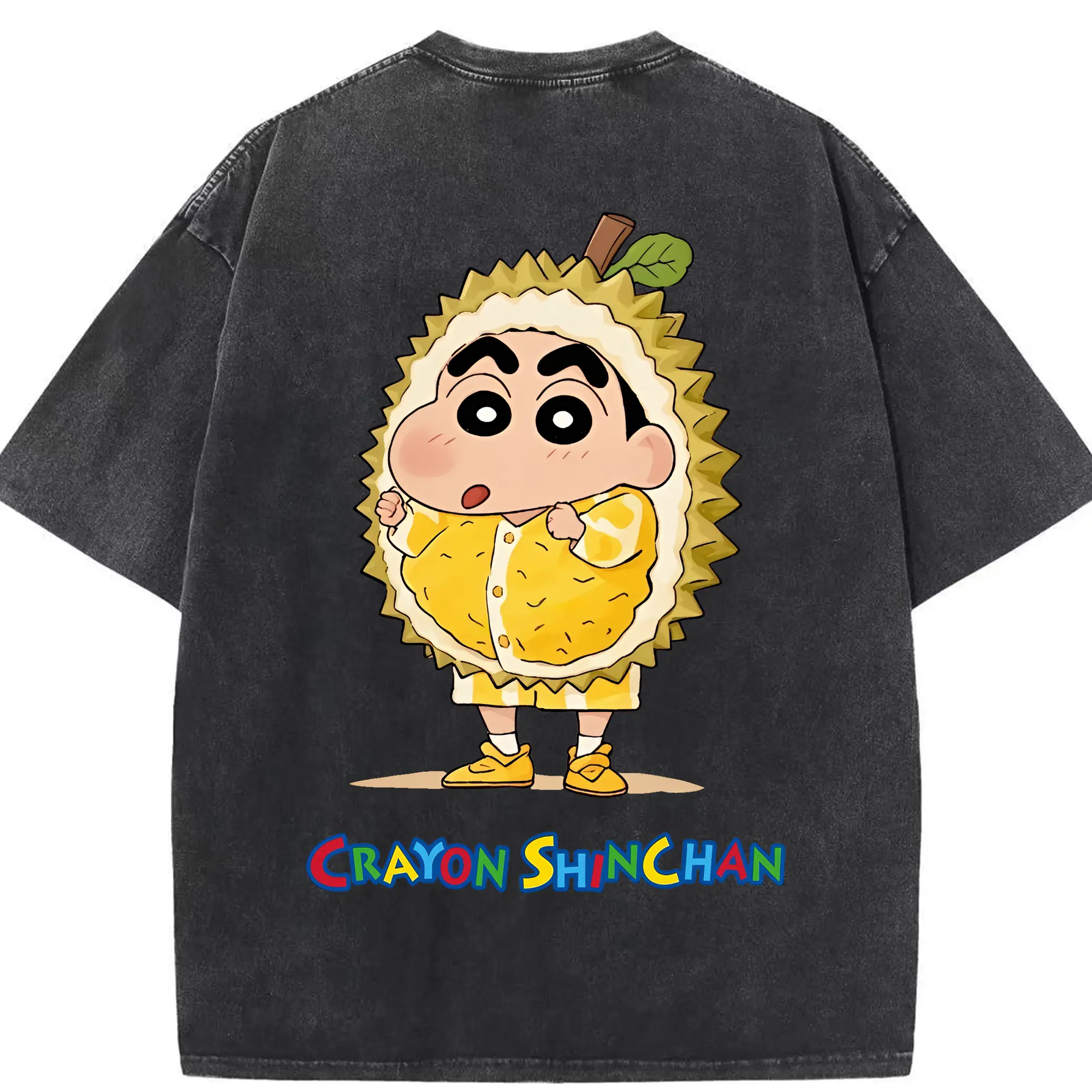 クレヨンしんちゃん グッズ 野原 しんのすけ - 綿100％ ヴィンテージ風 半袖Tシャツ ・ 背面プリント ・ 柔らか肌触り ・ 通気性 快適 ・ スポーツ カジュアル 外出用