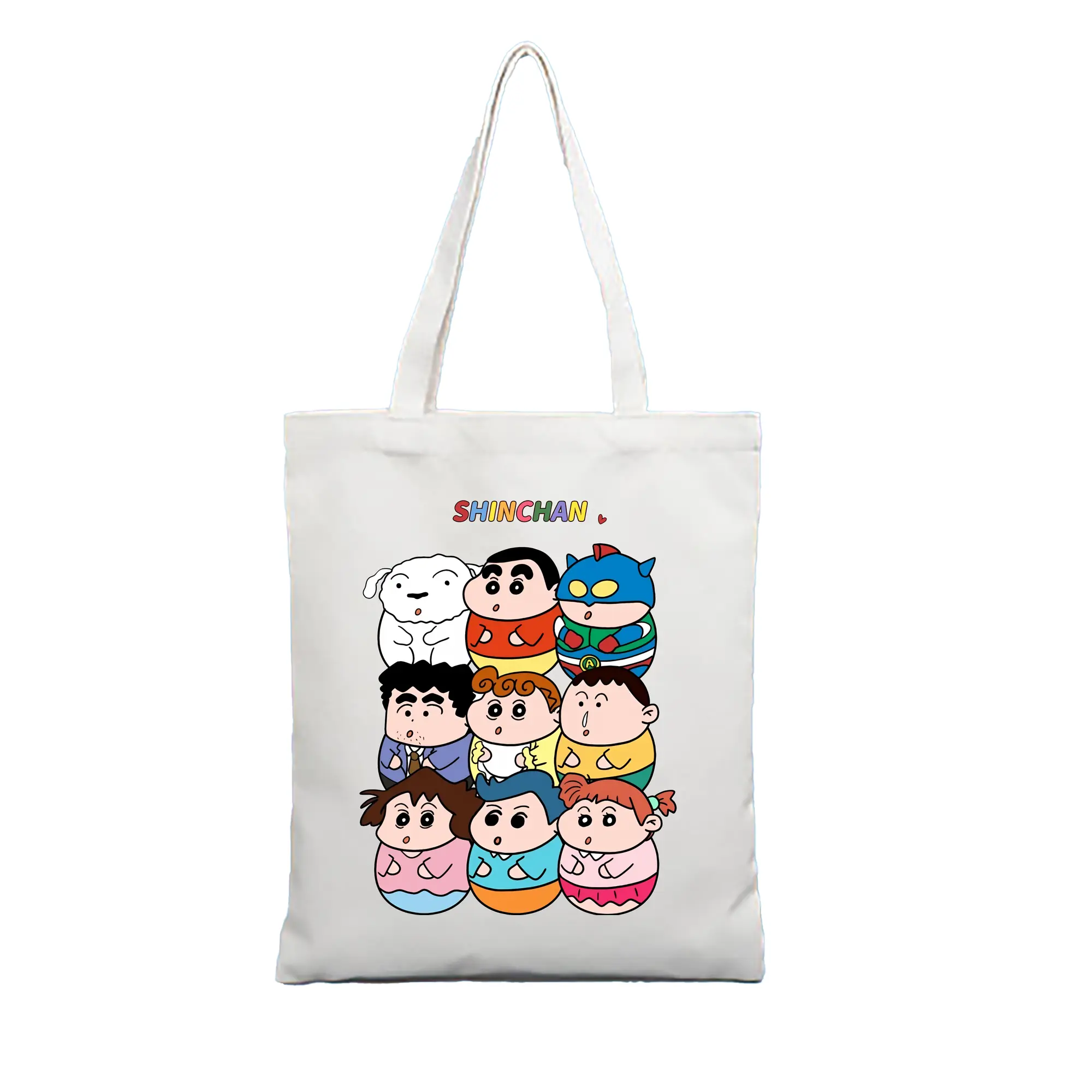 クレヨンしんちゃん グッズ 野原 しんのすけ - 縦型キャンバス手提げバッグ（トートバッグ） ・ キャンバス素材 ・ ショッピング用 ・ 軽量 丈夫 お手入れ簡単