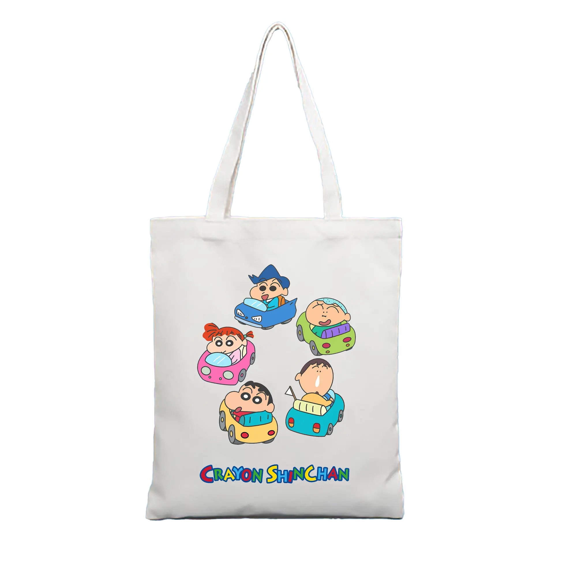 クレヨンしんちゃん グッズ 野原 しんのすけ - 縦型キャンバス手提げバッグ（トートバッグ） ・ キャンバス素材 ・ ショッピング用 ・ 軽量 丈夫 お手入れ簡単
