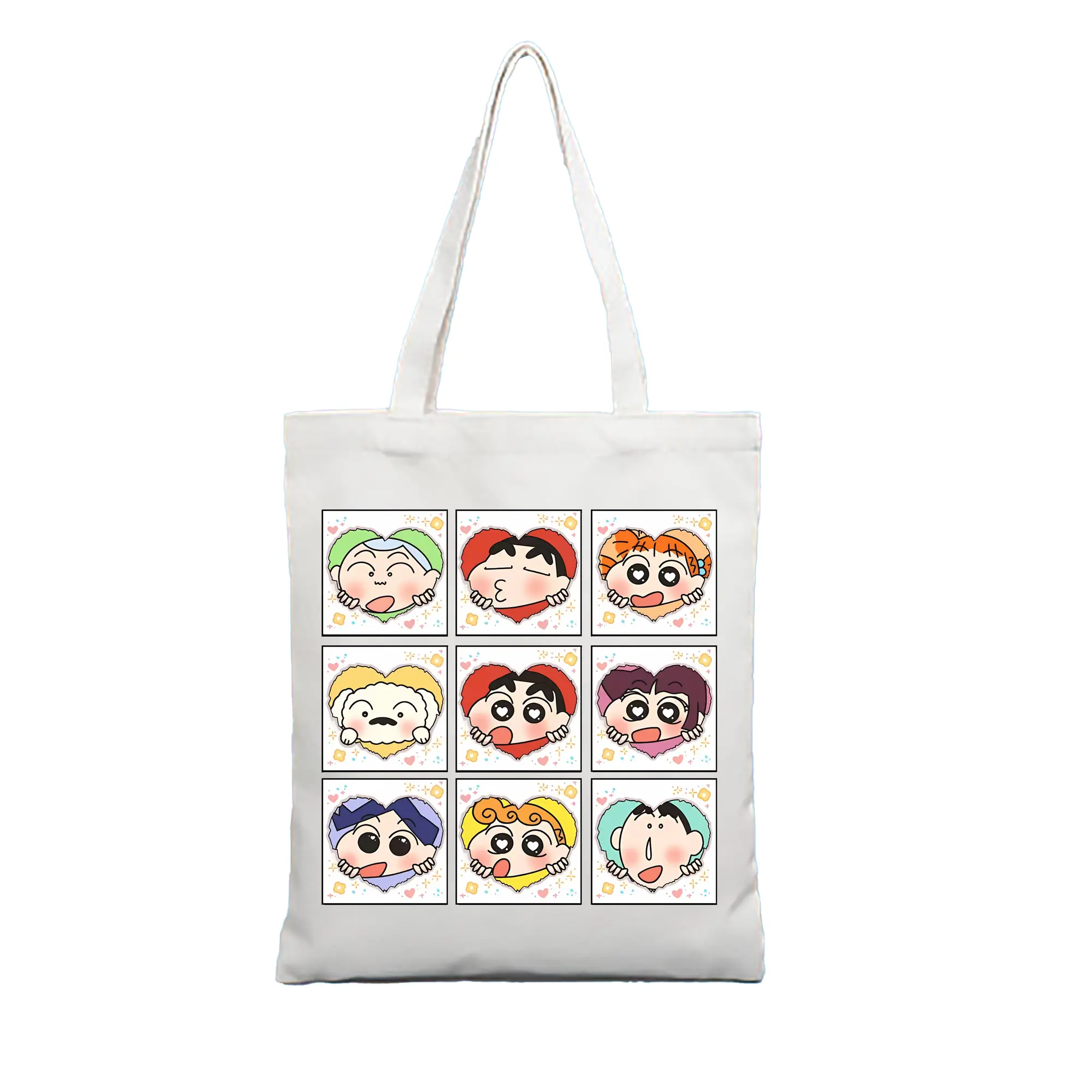 クレヨンしんちゃん グッズ 野原 しんのすけ - 縦型キャンバス手提げバッグ（トートバッグ） ・ キャンバス素材 ・ ショッピング用 ・ 軽量 丈夫 お手入れ簡単