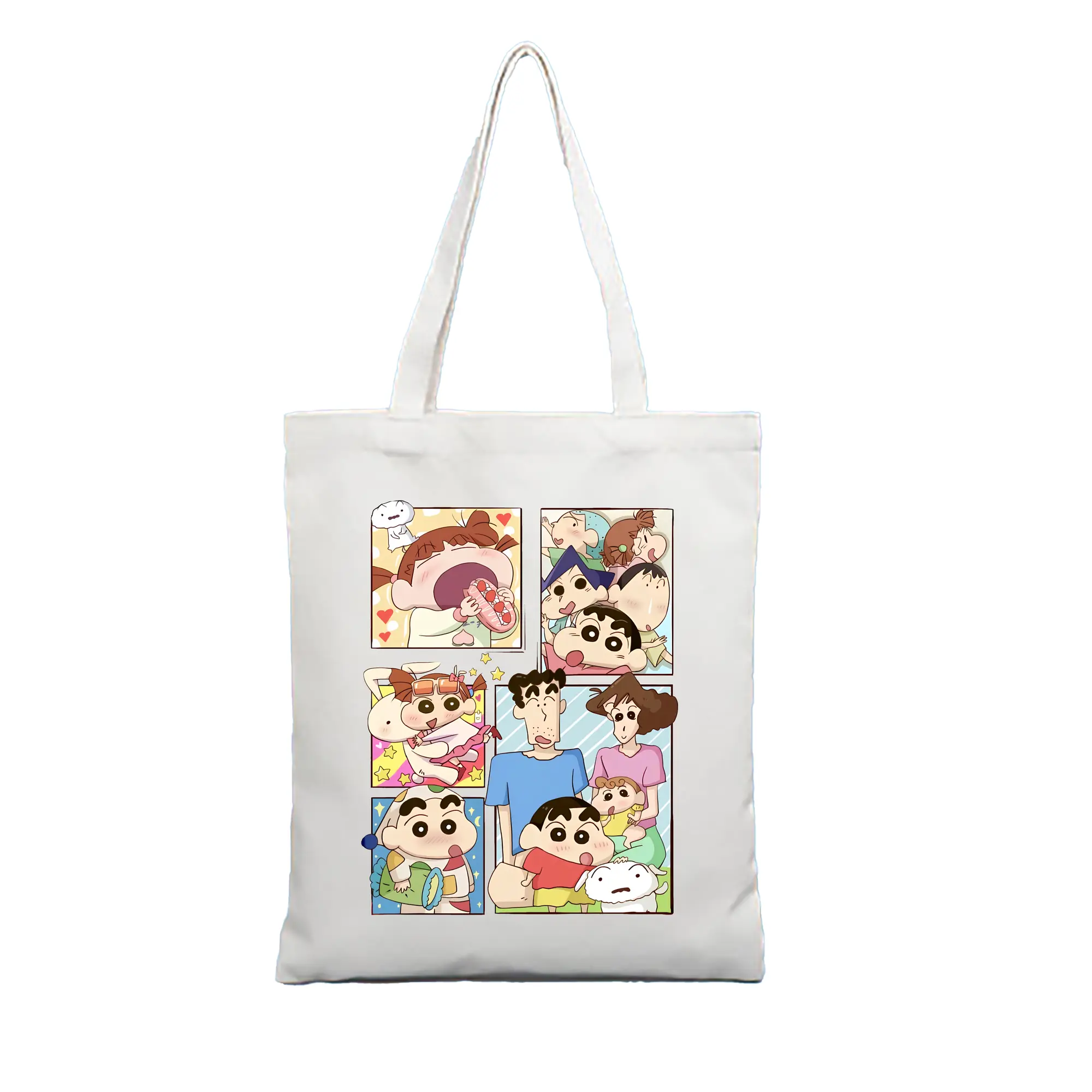 クレヨンしんちゃん グッズ 野原 しんのすけ - 縦型キャンバス手提げバッグ（トートバッグ） ・ キャンバス素材 ・ ショッピング用 ・ 軽量 丈夫 お手入れ簡単