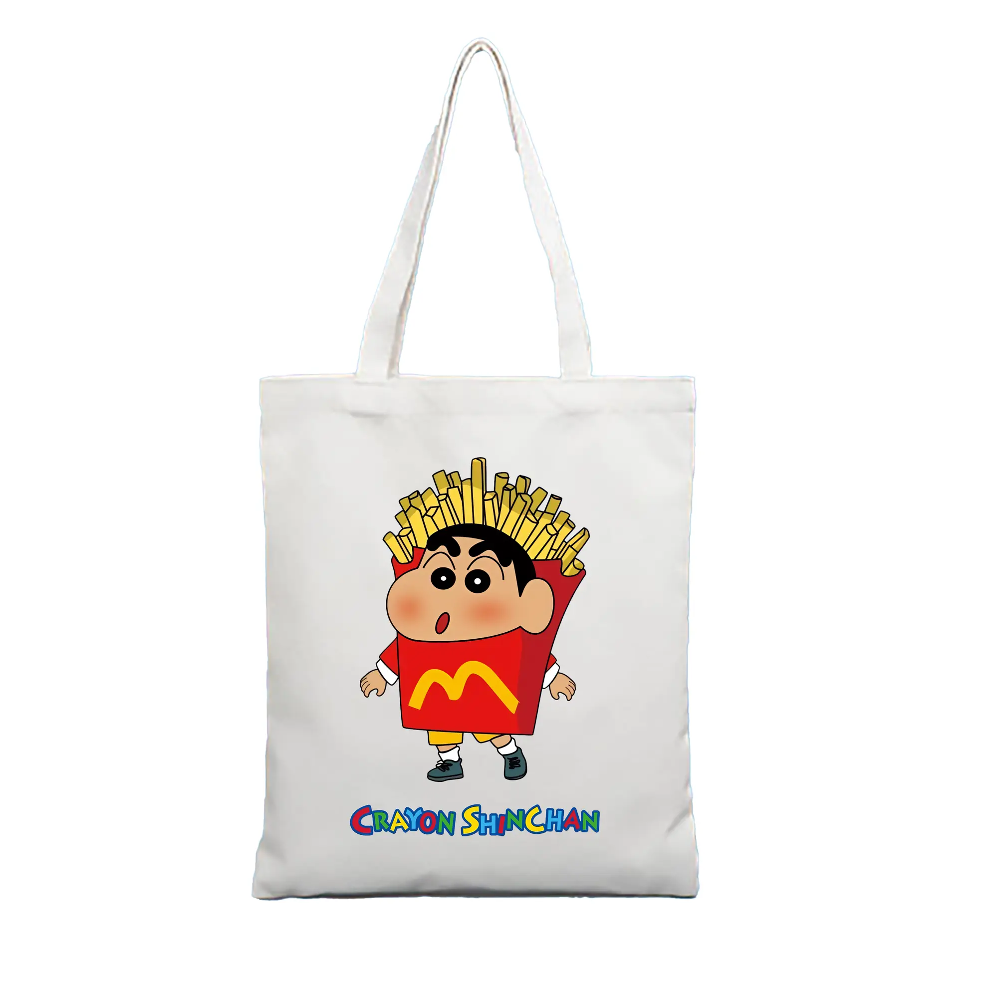 クレヨンしんちゃん グッズ 野原 しんのすけ - 縦型キャンバス手提げバッグ（トートバッグ） ・ キャンバス素材 ・ ショッピング用 ・ 軽量 丈夫 お手入れ簡単