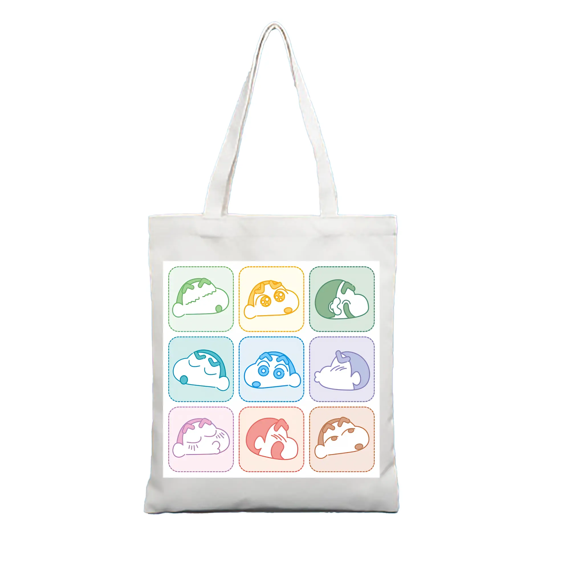 クレヨンしんちゃん グッズ 野原 しんのすけ - 縦型キャンバス手提げバッグ（トートバッグ） ・ キャンバス素材 ・ ショッピング用 ・ 軽量 丈夫 お手入れ簡単