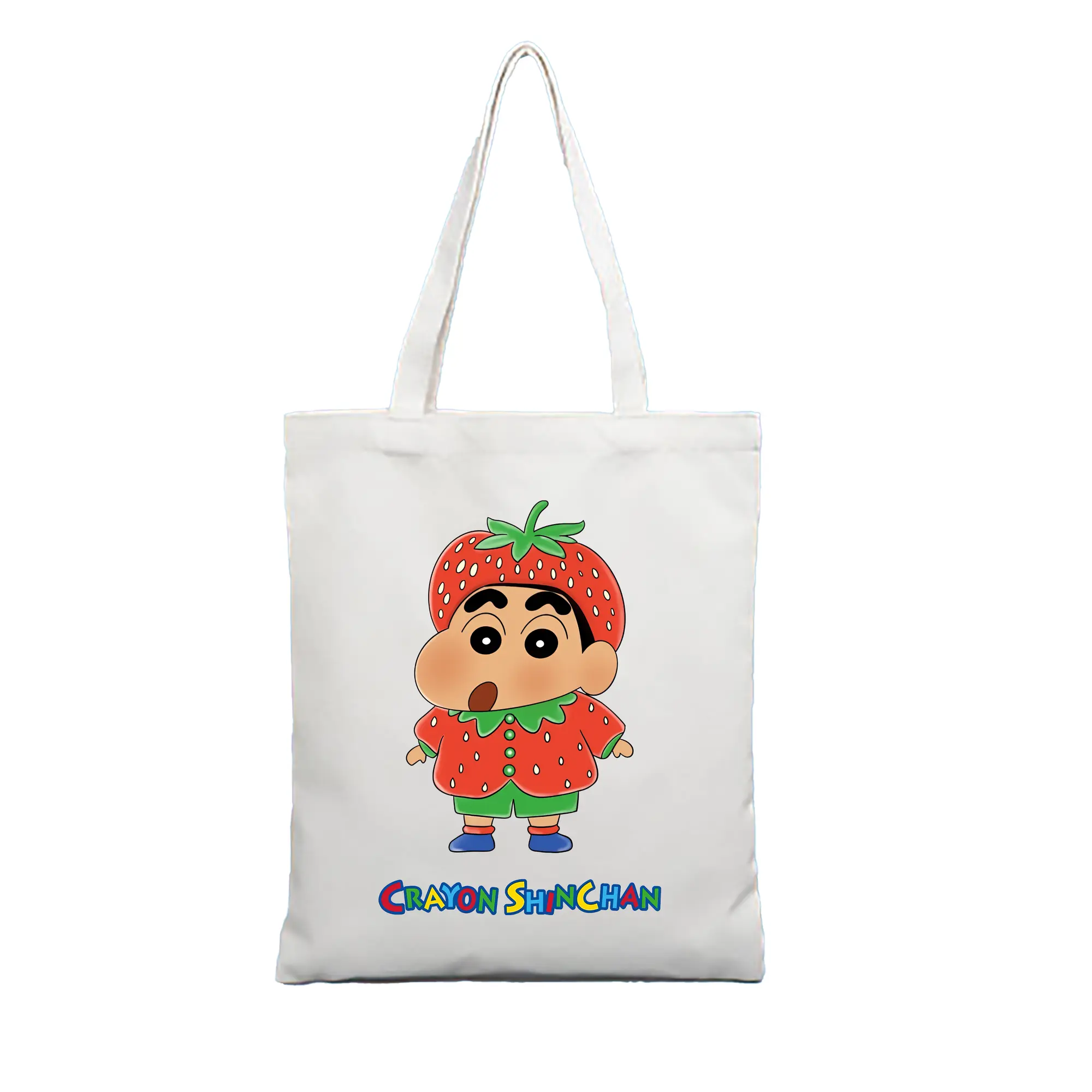 クレヨンしんちゃん グッズ 野原 しんのすけ - 縦型キャンバス手提げバッグ（トートバッグ） ・ キャンバス素材 ・ ショッピング用 ・ 軽量 丈夫 お手入れ簡単