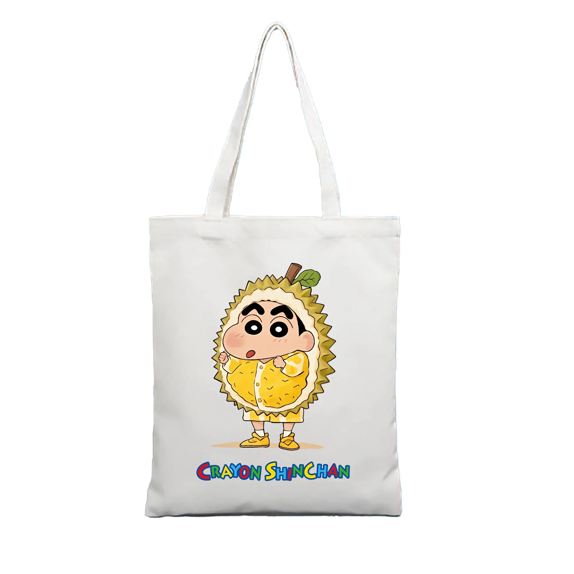 クレヨンしんちゃん グッズ 野原 しんのすけ - 縦型キャンバス手提げバッグ（トートバッグ） ・ キャンバス素材 ・ ショッピング用 ・ 軽量 丈夫 お手入れ簡単