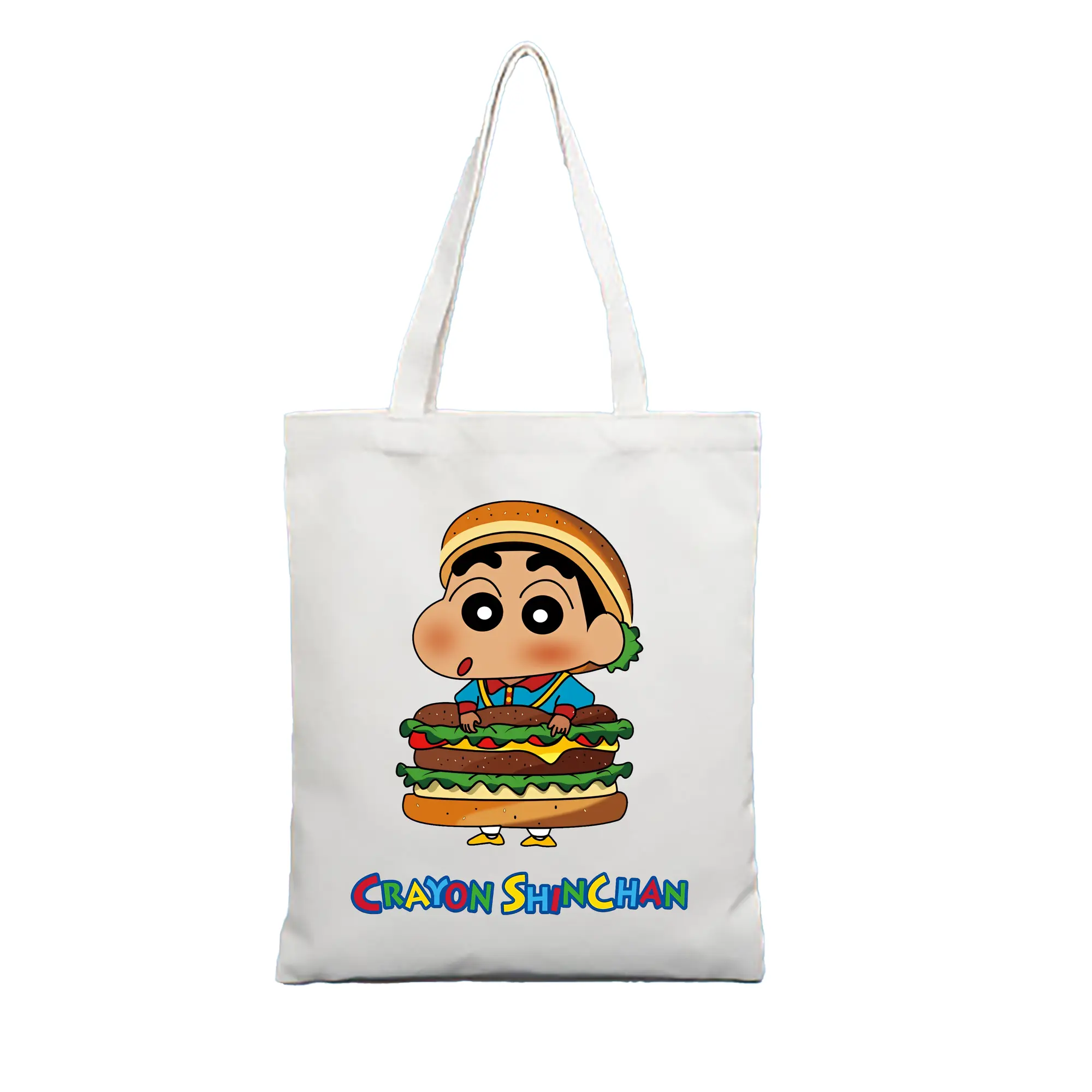 クレヨンしんちゃん グッズ 野原 しんのすけ - 縦型キャンバス手提げバッグ（トートバッグ） ・ キャンバス素材 ・ ショッピング用 ・ 軽量 丈夫 お手入れ簡単