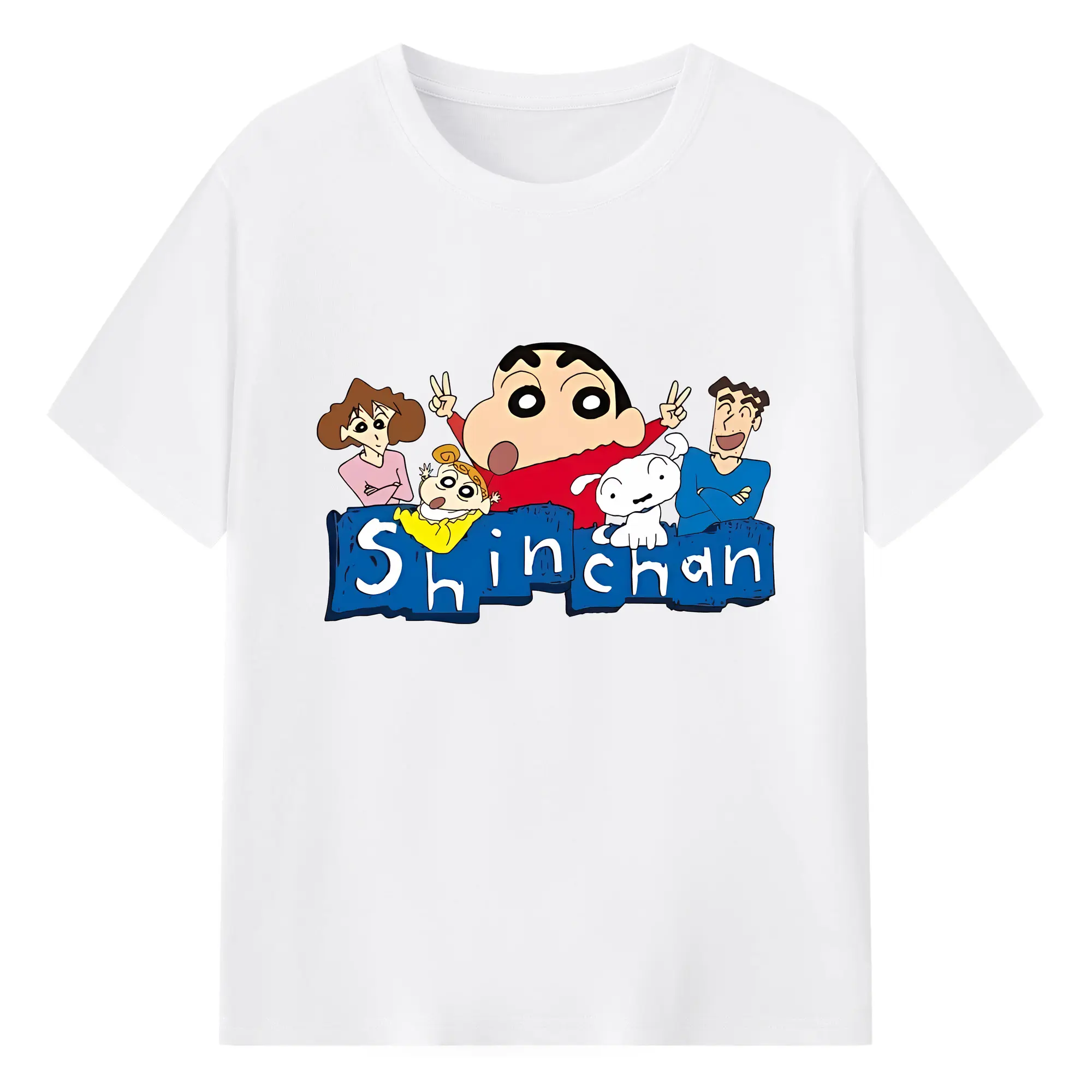 クレヨンしんちゃん グッズ 野原 ひろし - 綿100％ 半袖Tシャツ ・ フロントプリント ・ 快適 通気性 ・ 日常使い 散歩 スポーツ用