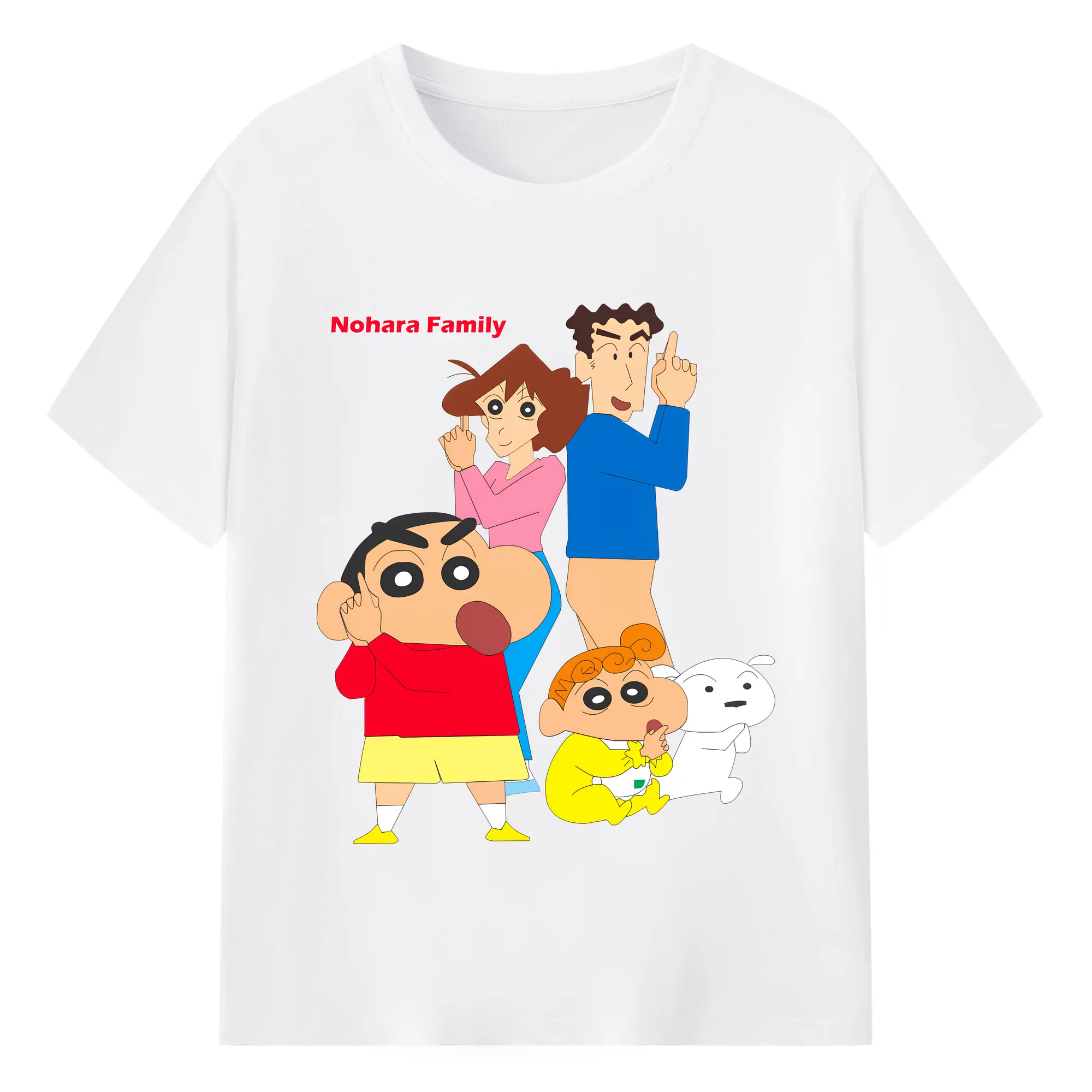クレヨンしんちゃん グッズ 野原 ひろし - 綿100％ 半袖Tシャツ ・ フロントプリント ・ 快適 通気性 ・ 日常使い 散歩 スポーツ用