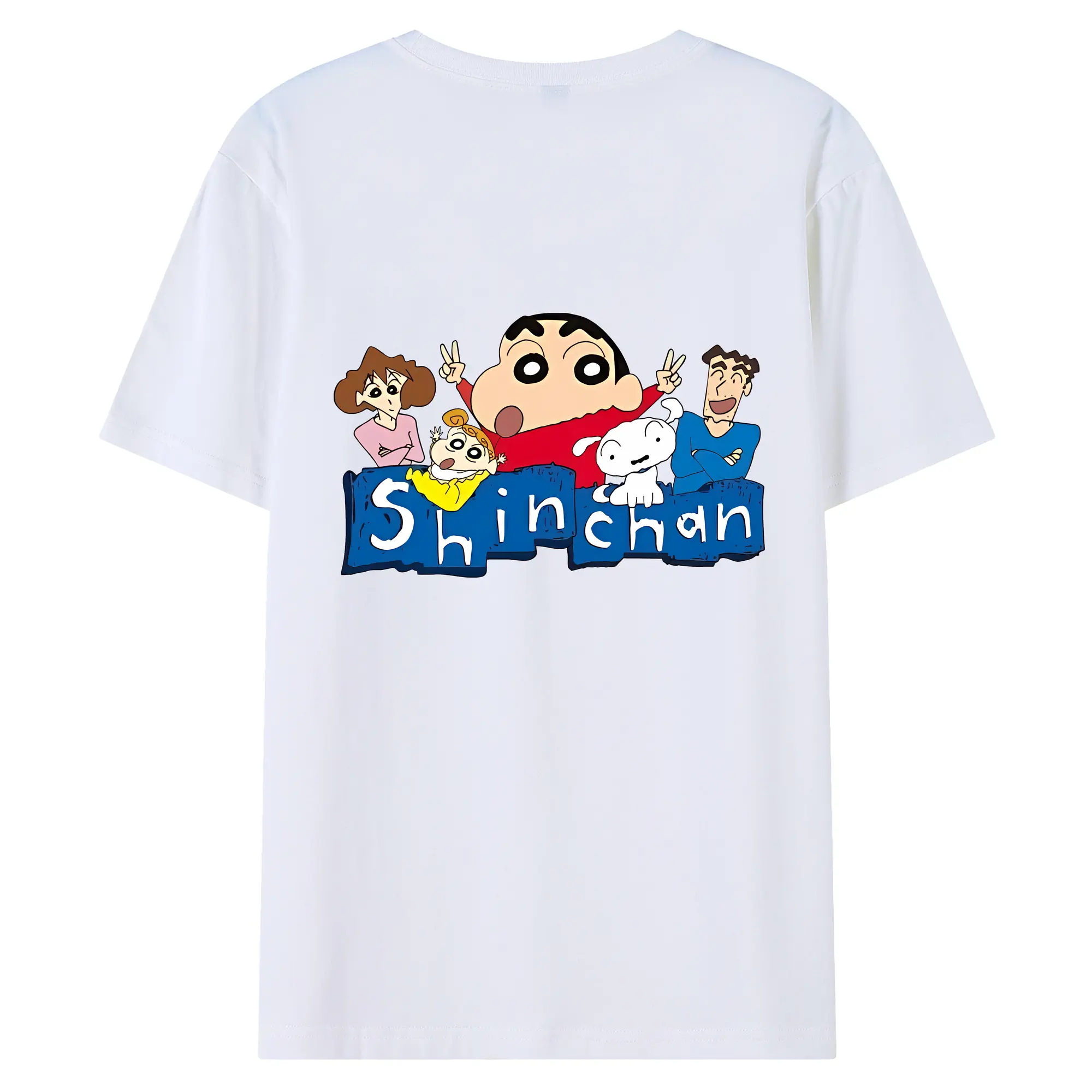 クレヨンしんちゃん グッズ 野原 ひろし - 綿100％ 半袖Tシャツ ・ バックプリント ・ 快適 通気性 ・ 日常使い 散歩 スポーツ用