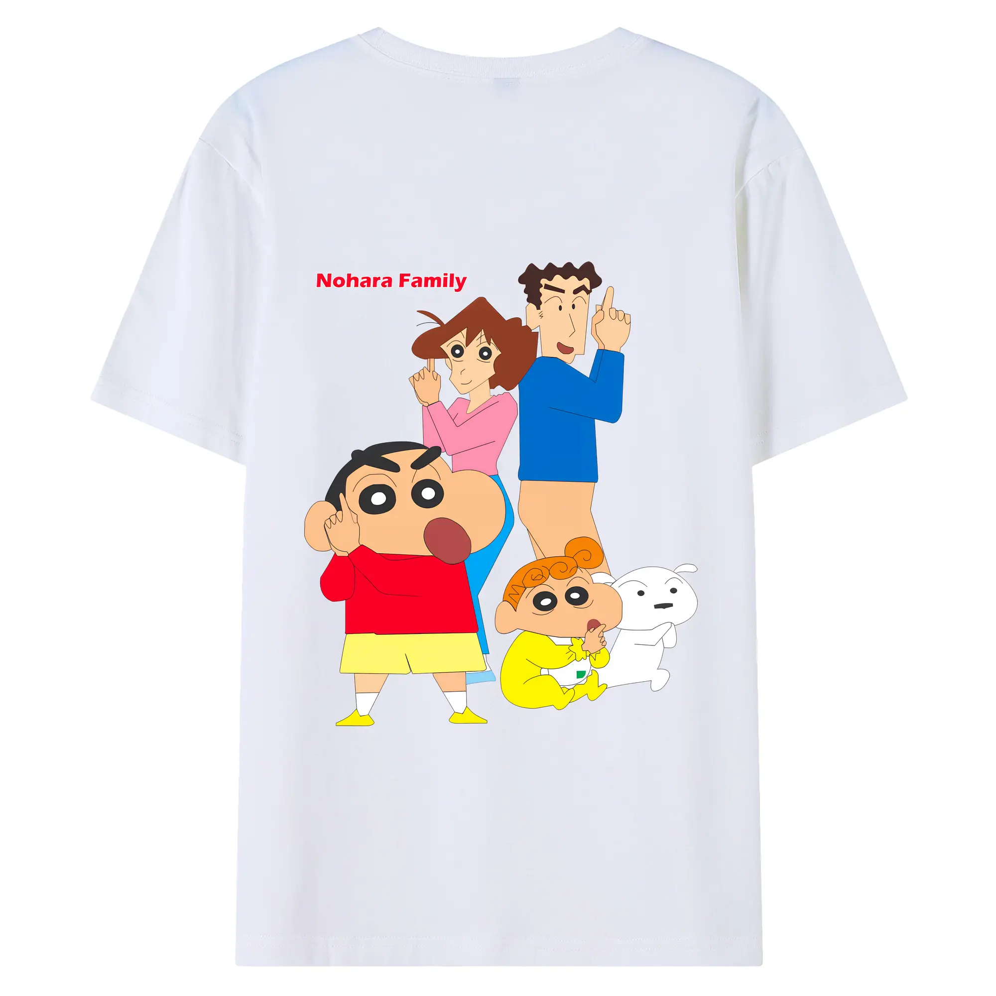 クレヨンしんちゃん グッズ 野原 ひろし - 綿100％ 半袖Tシャツ ・ バックプリント ・ 快適 通気性 ・ 日常使い 散歩 スポーツ用