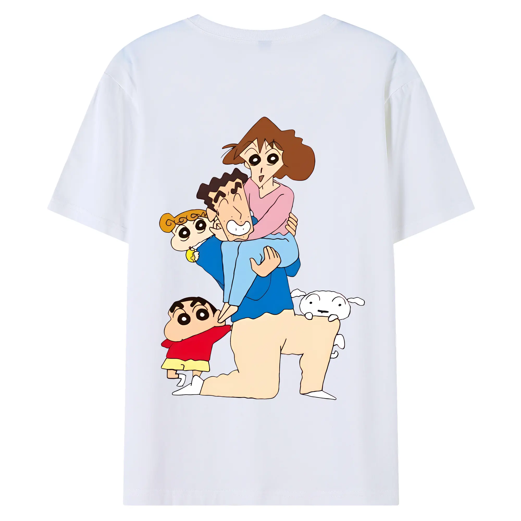 クレヨンしんちゃん グッズ 野原 ひろし - 綿100％ 半袖Tシャツ ・ バックプリント ・ 快適 通気性 ・ 日常使い 散歩 スポーツ用