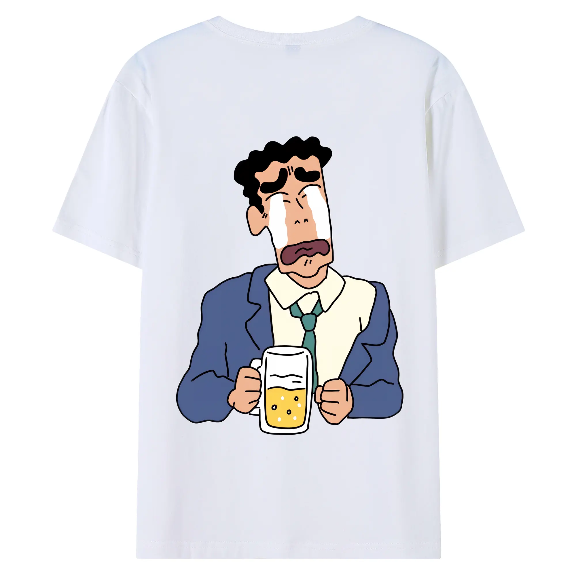 クレヨンしんちゃん グッズ 野原 ひろし - 綿100％ 半袖Tシャツ ・ バックプリント ・ 快適 通気性 ・ 日常使い 散歩 スポーツ用