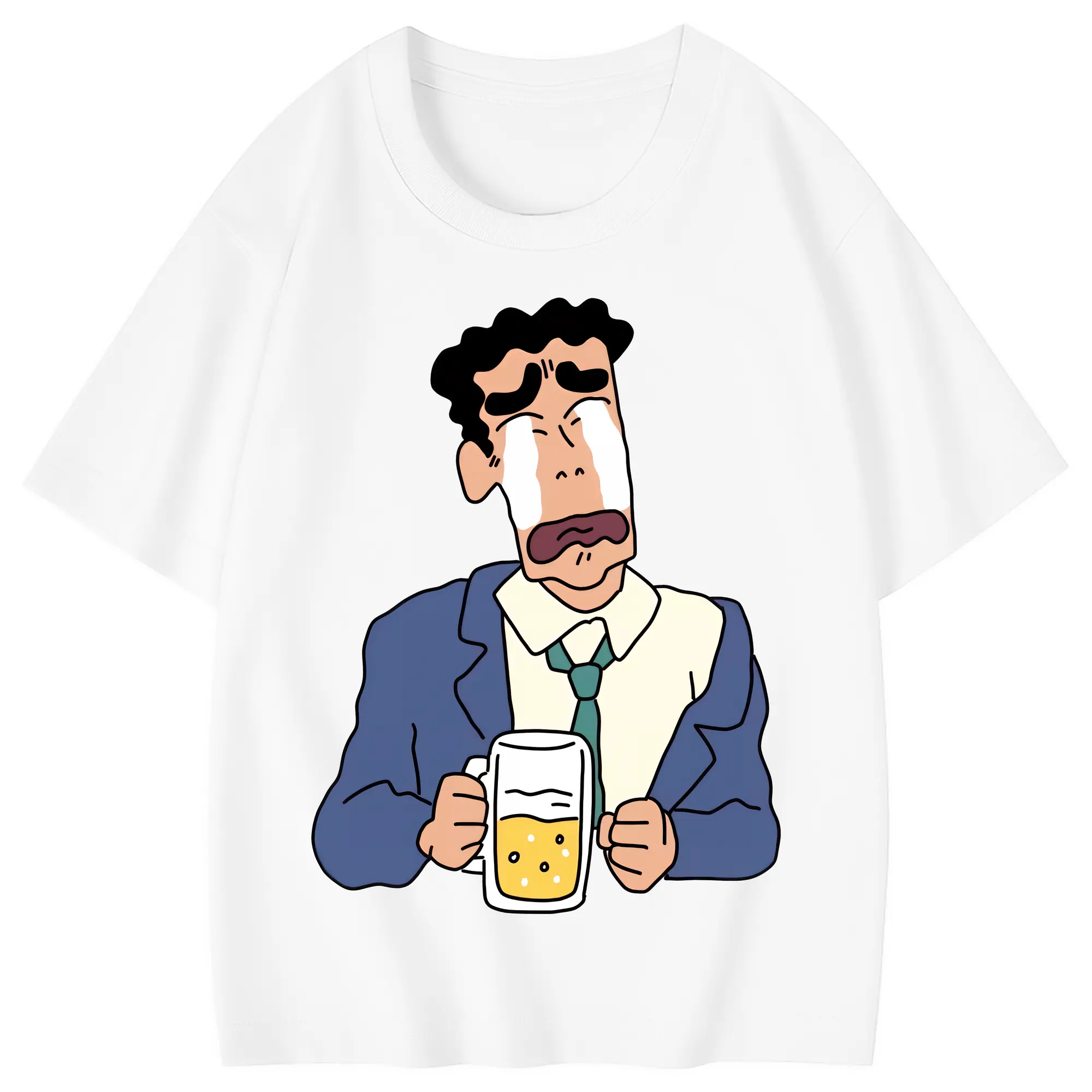 クレヨンしんちゃん グッズ 野原 ひろし - 綿100％ キッズTシャツ ・ フロントプリント ・ 快適 通気性 ・ スポーツ カジュアル 散歩用