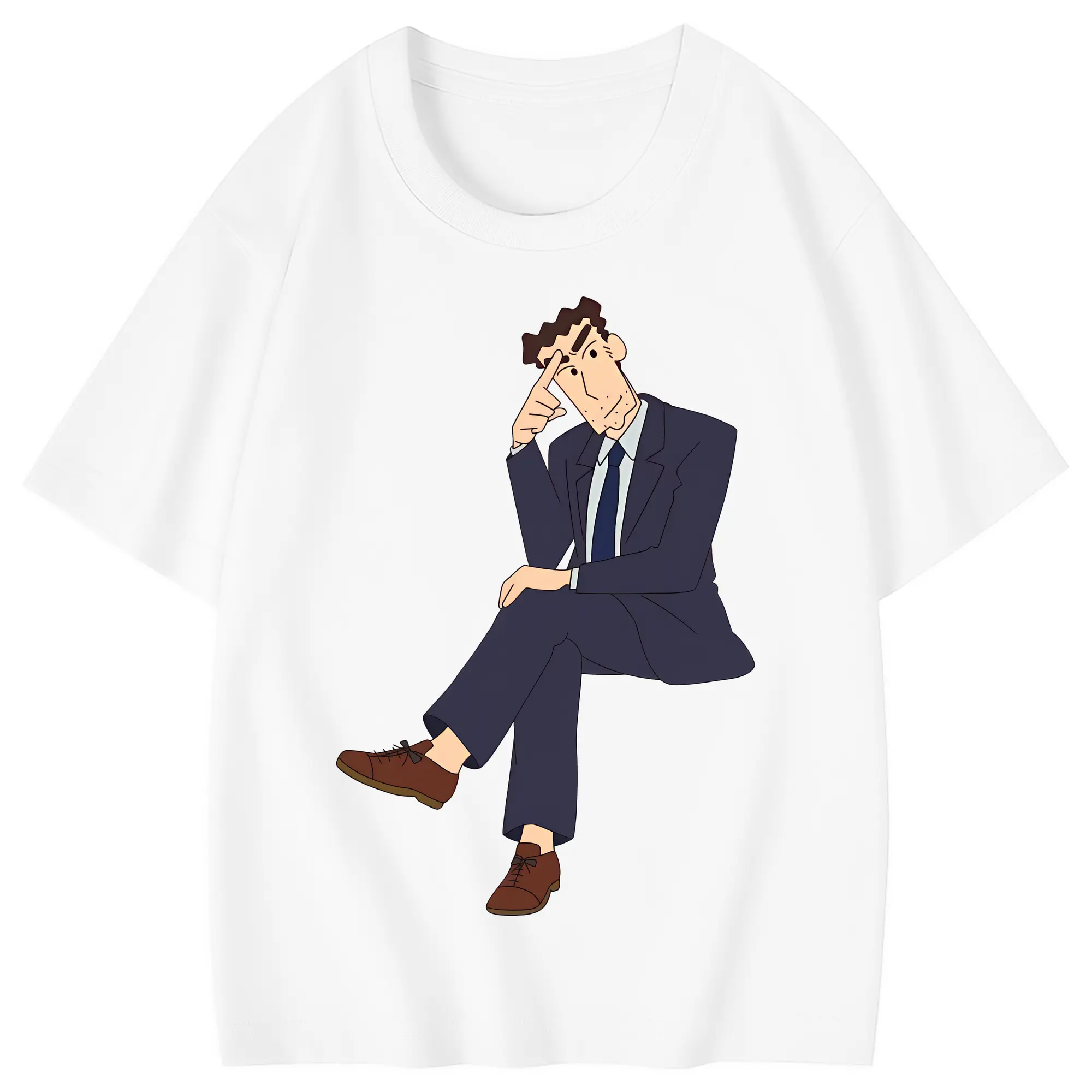 クレヨンしんちゃん グッズ 野原 ひろし - 綿100％ キッズTシャツ ・ フロントプリント ・ 快適 通気性 ・ スポーツ カジュアル 散歩用