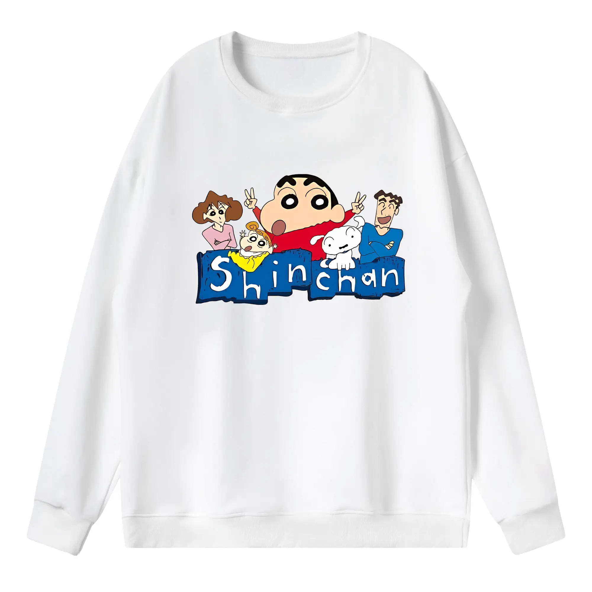 クレヨンしんちゃん グッズ 野原 ひろし - 薄手 クルーネック スウェット 裏毛260g · ポリエステル 春秋向け カジュアル 男女兼用 · トレーナー デイリー スポーツ 散歩に最適
