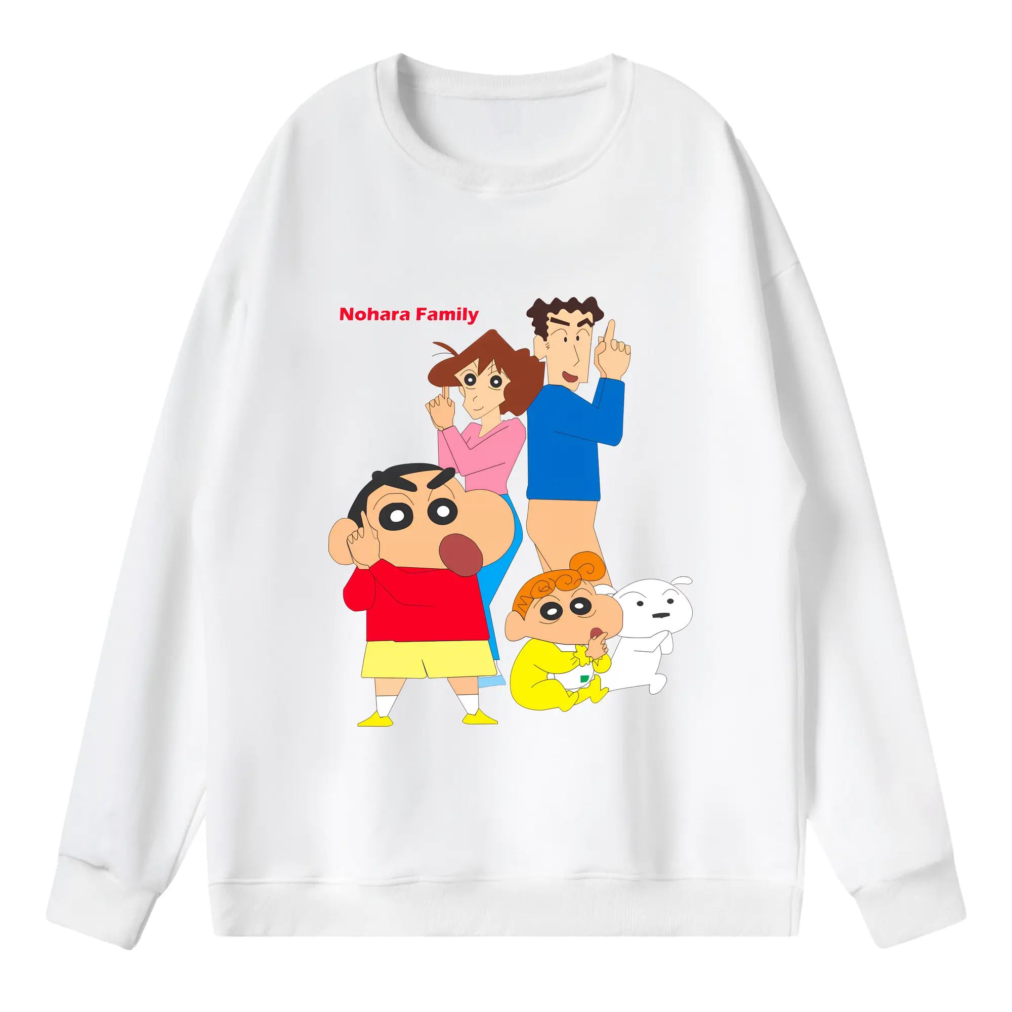 クレヨンしんちゃん グッズ 野原 ひろし - 薄手 クルーネック スウェット 裏毛260g · ポリエステル 春秋向け カジュアル 男女兼用 · トレーナー デイリー スポーツ 散歩に最適