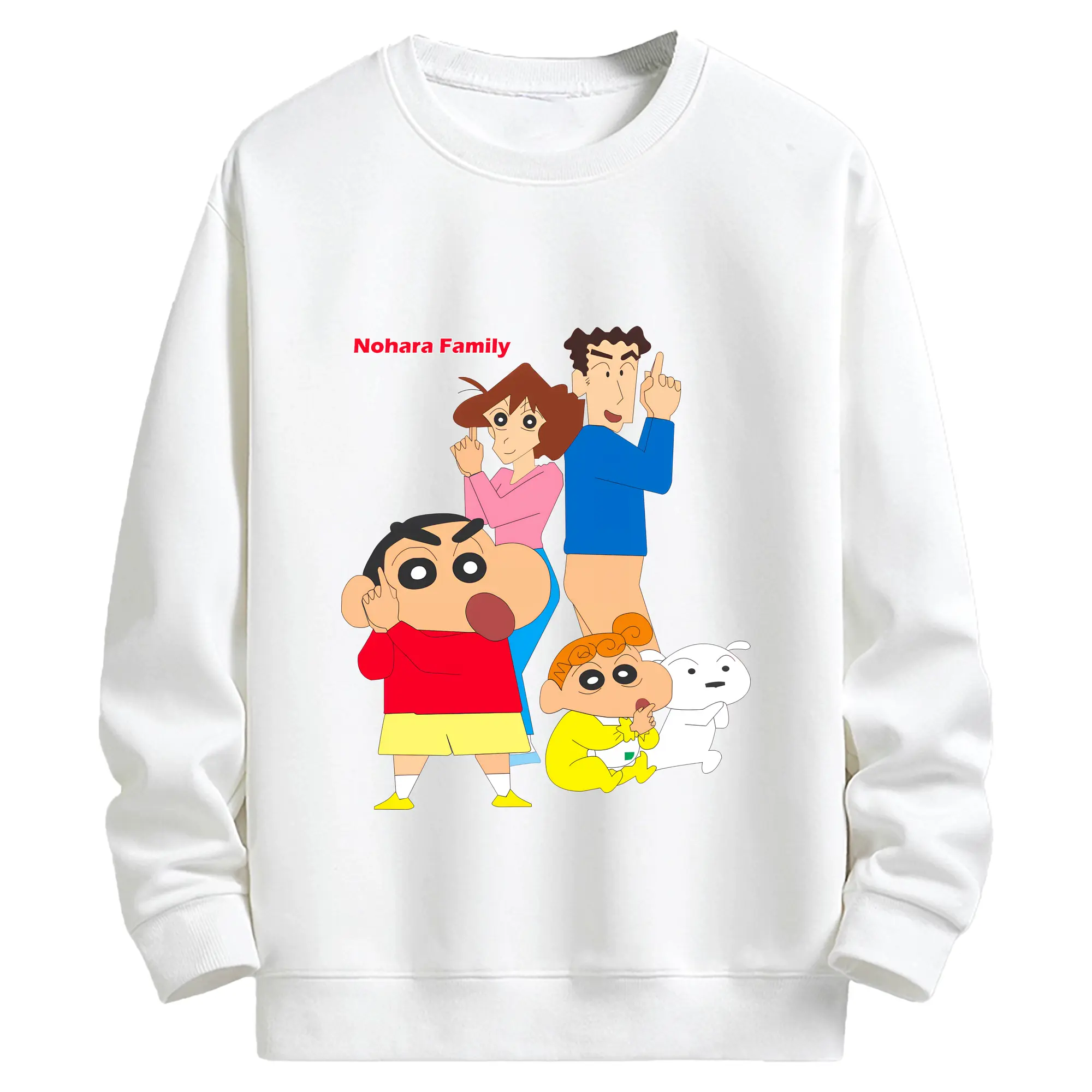 クレヨンしんちゃん グッズ 野原 ひろし - キッズ クルーネックスウェットシャツ ・ フロントプリント ・ 綿80％ ポリエステル20％ ・ 快適 通学 スポーツ 日常使い お散歩用