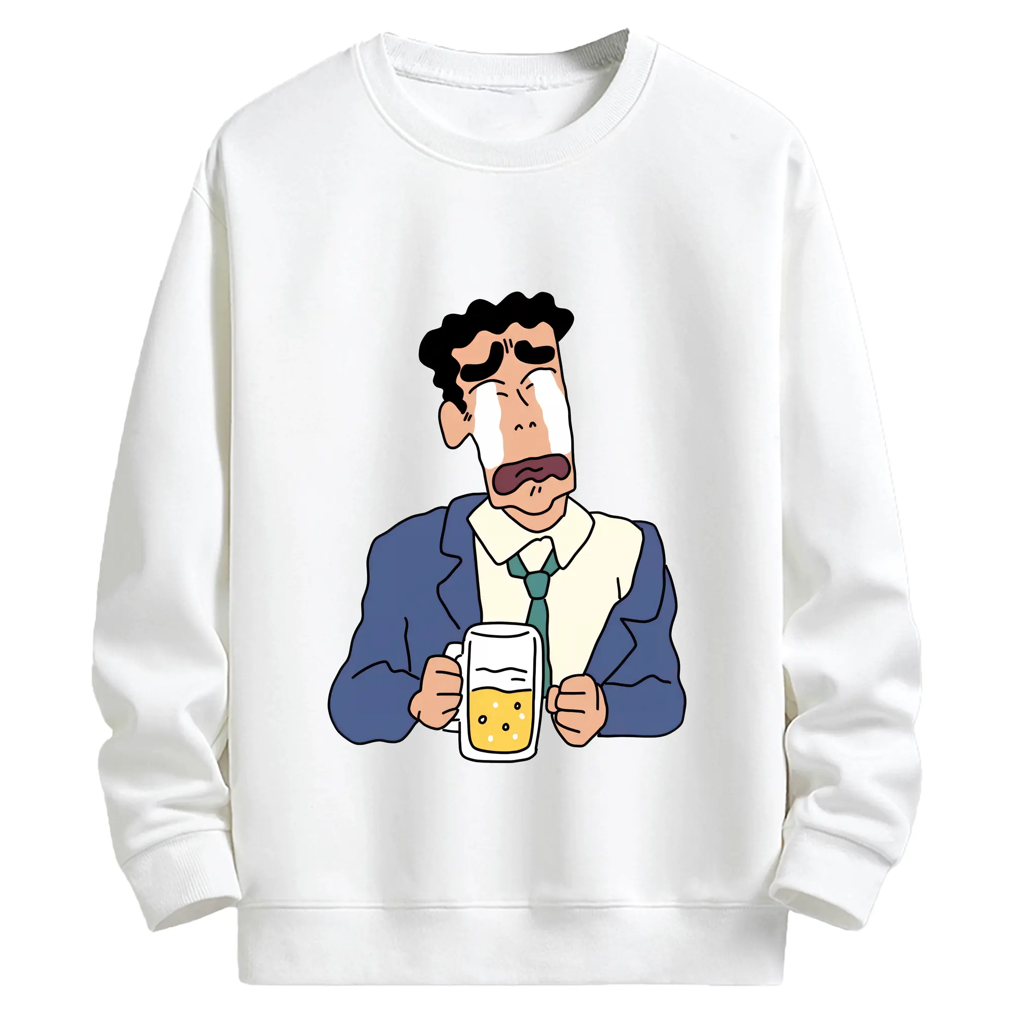 クレヨンしんちゃん グッズ 野原 ひろし - キッズ クルーネックスウェットシャツ ・ フロントプリント ・ 綿80％ ポリエステル20％ ・ 快適 通学 スポーツ 日常使い お散歩用