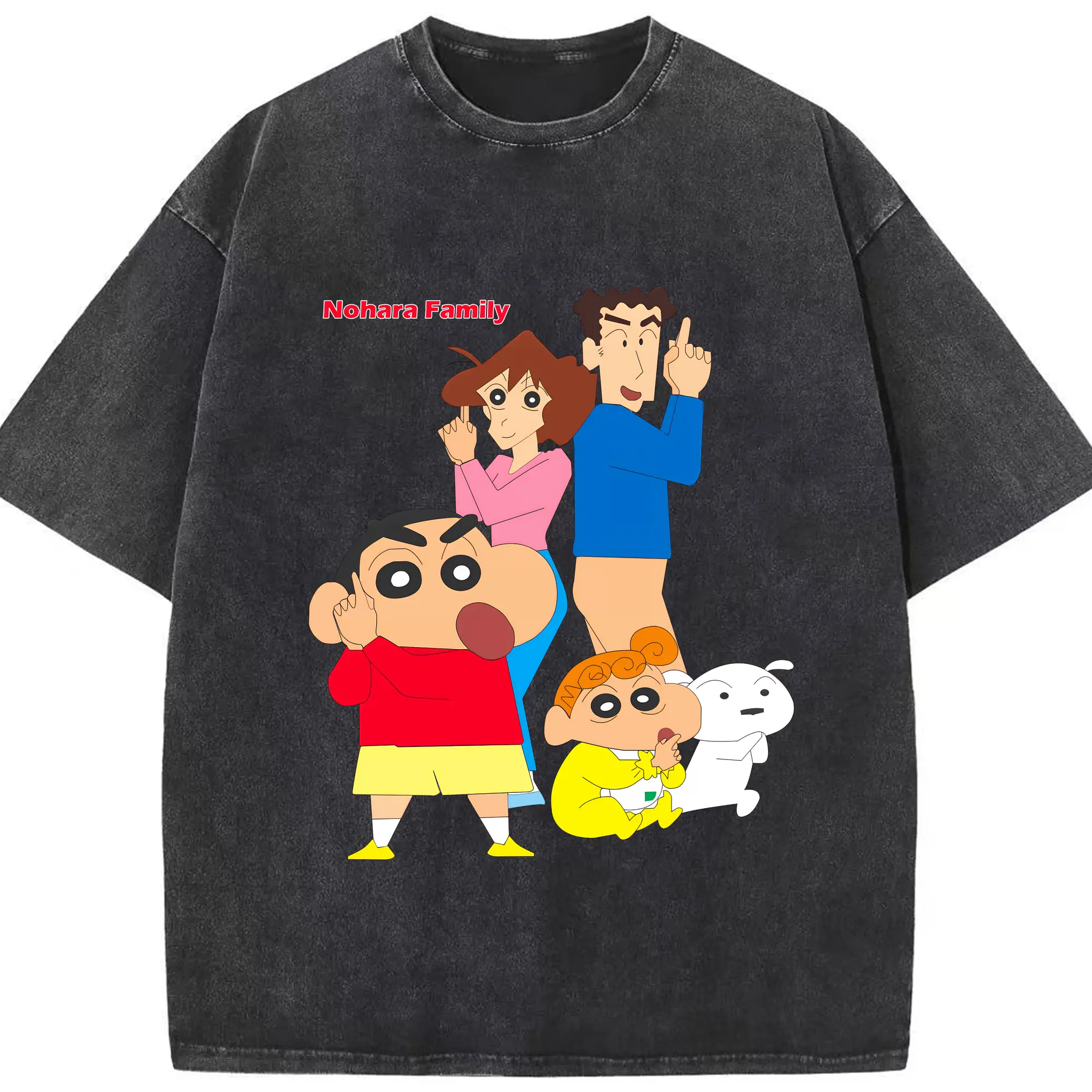 クレヨンしんちゃん グッズ 野原 ひろし - 綿100％ ヴィンテージ風 半袖Tシャツ ・ フロントプリント ・ 柔らか肌触り ・ 通気性 快適 ・ スポーツ カジュアル 外出用