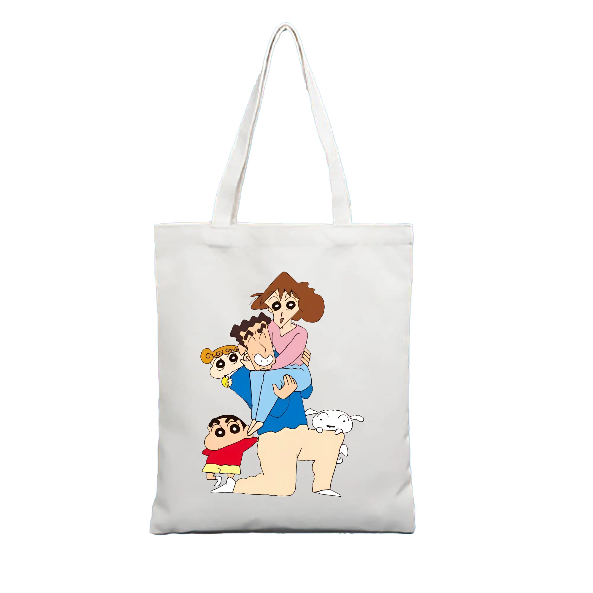 クレヨンしんちゃん グッズ 野原 ひろし - 縦型キャンバス手提げバッグ（トートバッグ） ・ キャンバス素材 ・ ショッピング用 ・ 軽量 丈夫 お手入れ簡単