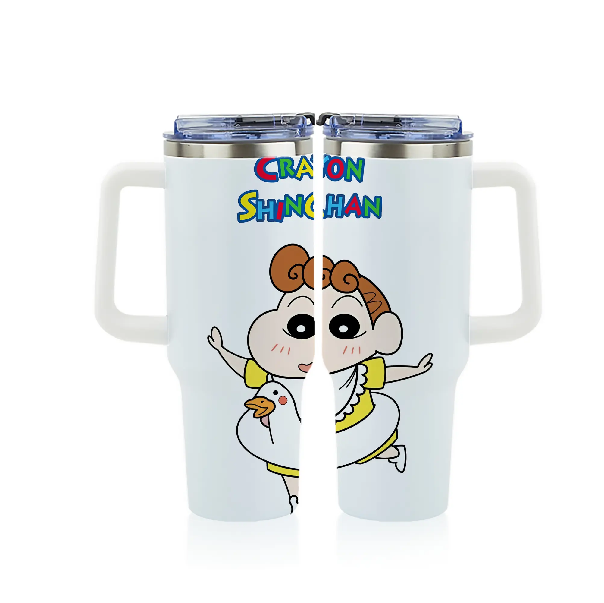 クレヨンしんちゃん グッズ 野原 ひまわり - 1200mL フルプリント車用タンブラー ・ 304ステンレス 内側 ・ 201ステンレス 外側 ・ 保温 保冷 ・ 通勤 ドライブ アウトドア用