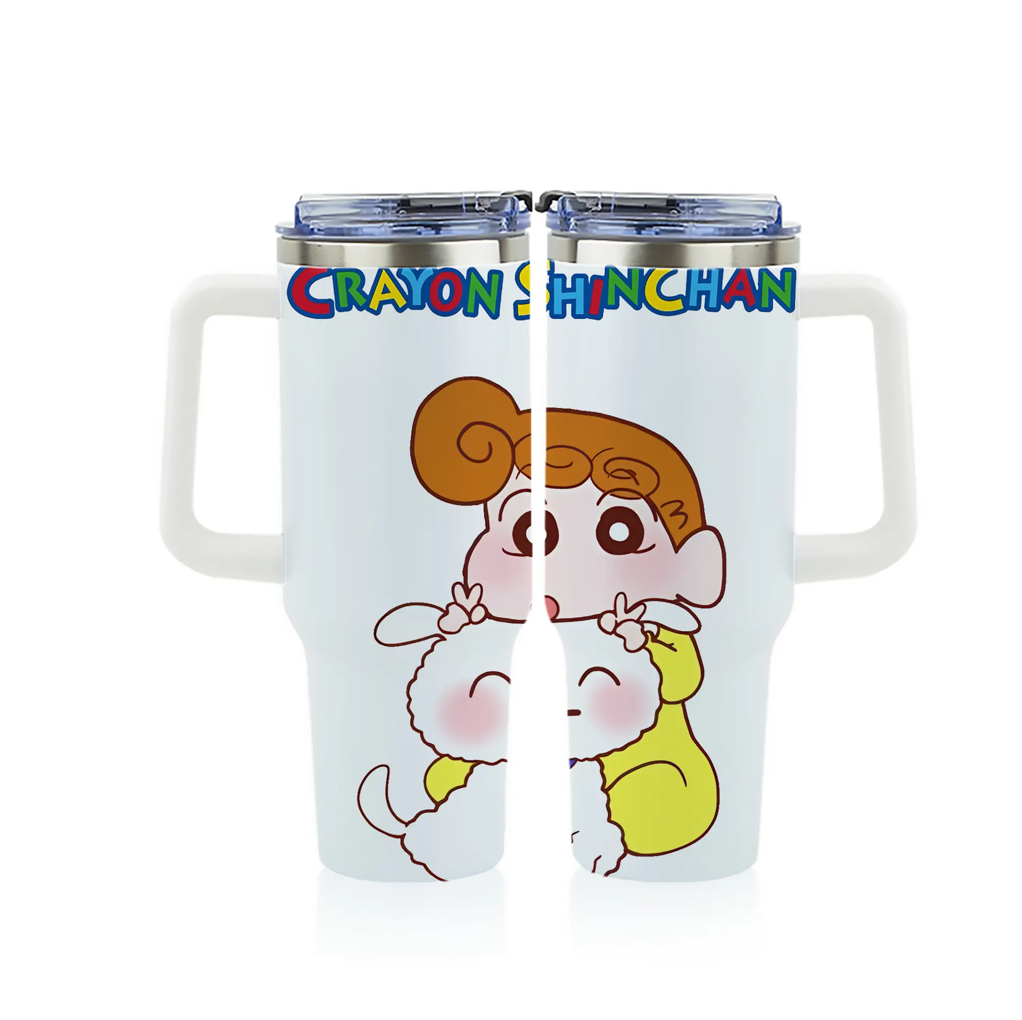 クレヨンしんちゃん グッズ 野原 ひまわり - 1200mL フルプリント車用タンブラー ・ 304ステンレス 内側 ・ 201ステンレス 外側 ・ 保温 保冷 ・ 通勤 ドライブ アウトドア用