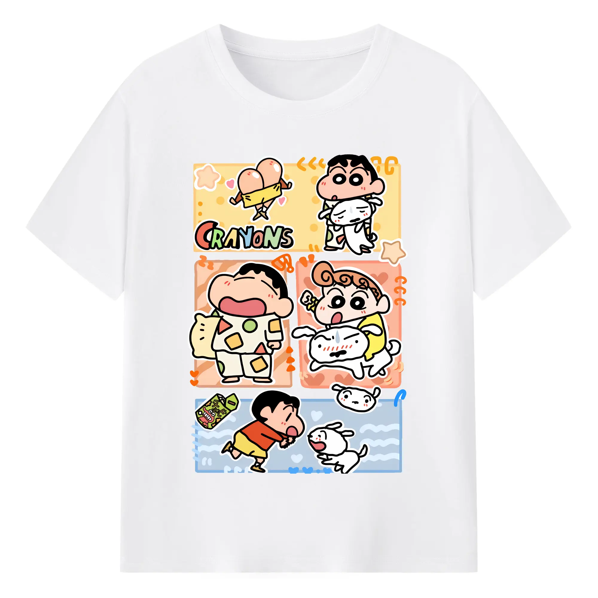 クレヨンしんちゃん グッズ 野原 ひまわり - 綿100％ 半袖Tシャツ ・ フロントプリント ・ 快適 通気性 ・ 日常使い 散歩 スポーツ用