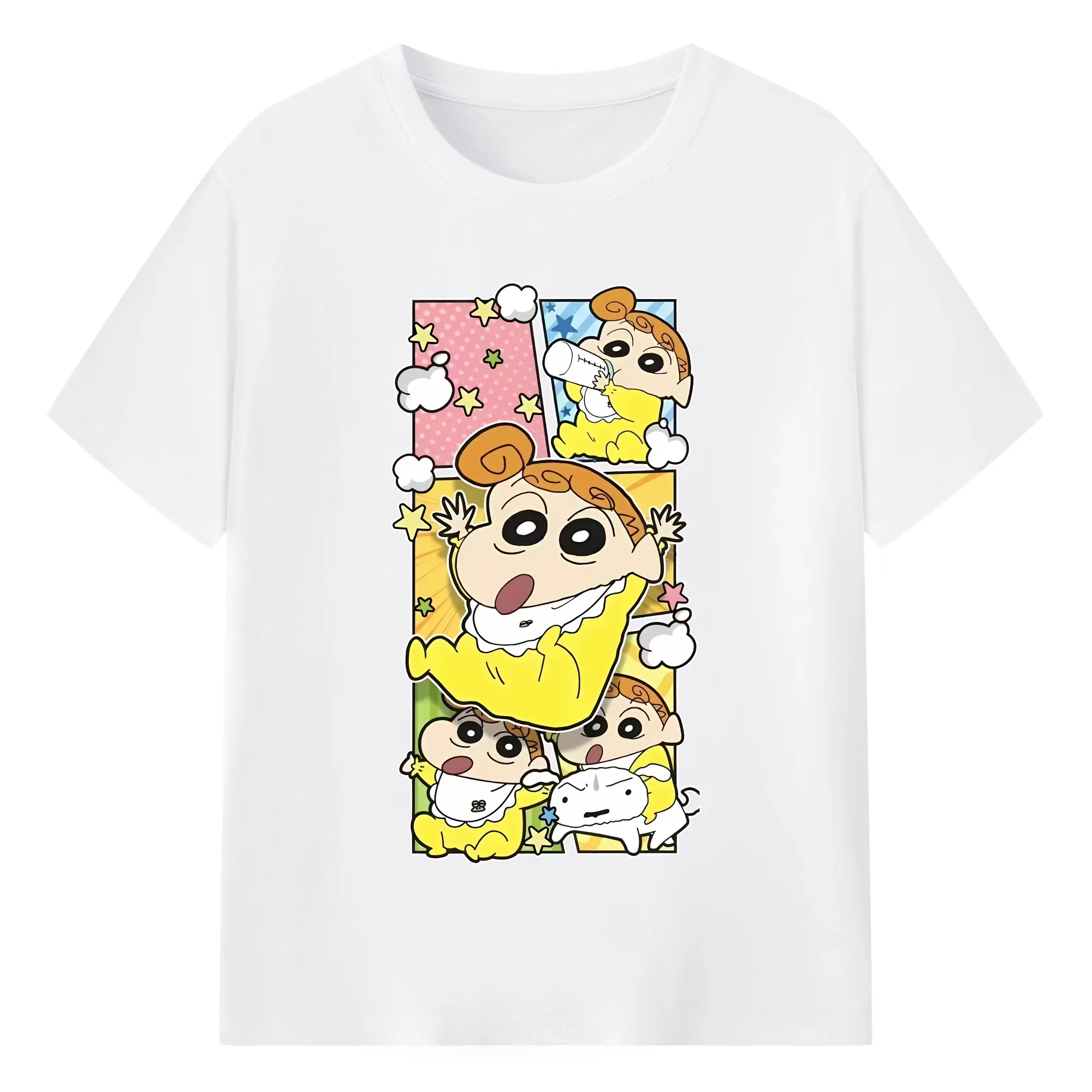 クレヨンしんちゃん グッズ 野原 ひまわり - 綿100％ 半袖Tシャツ ・ フロントプリント ・ 快適 通気性 ・ 日常使い 散歩 スポーツ用
