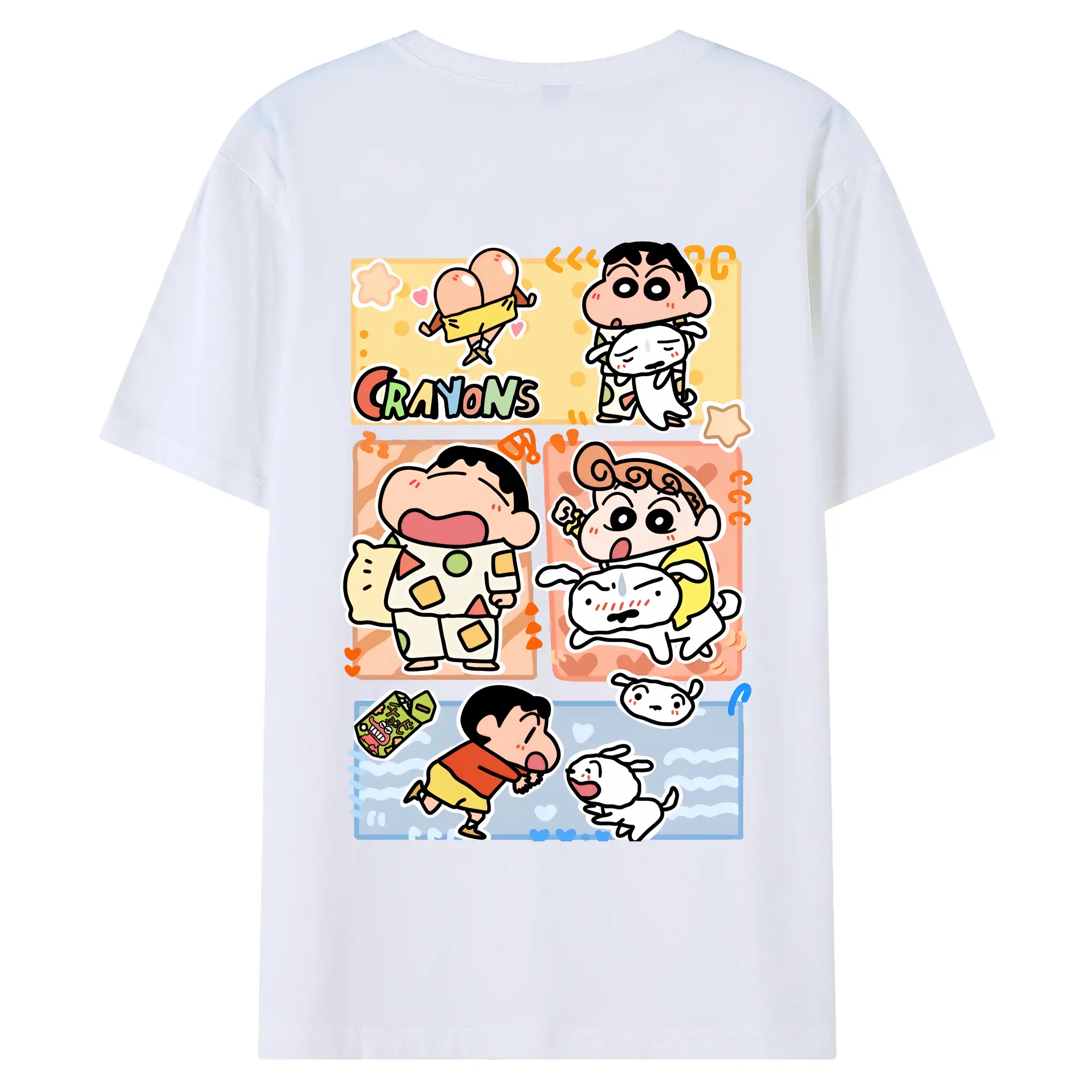 クレヨンしんちゃん グッズ 野原 ひまわり - 綿100％ 半袖Tシャツ ・ バックプリント ・ 快適 通気性 ・ 日常使い 散歩 スポーツ用