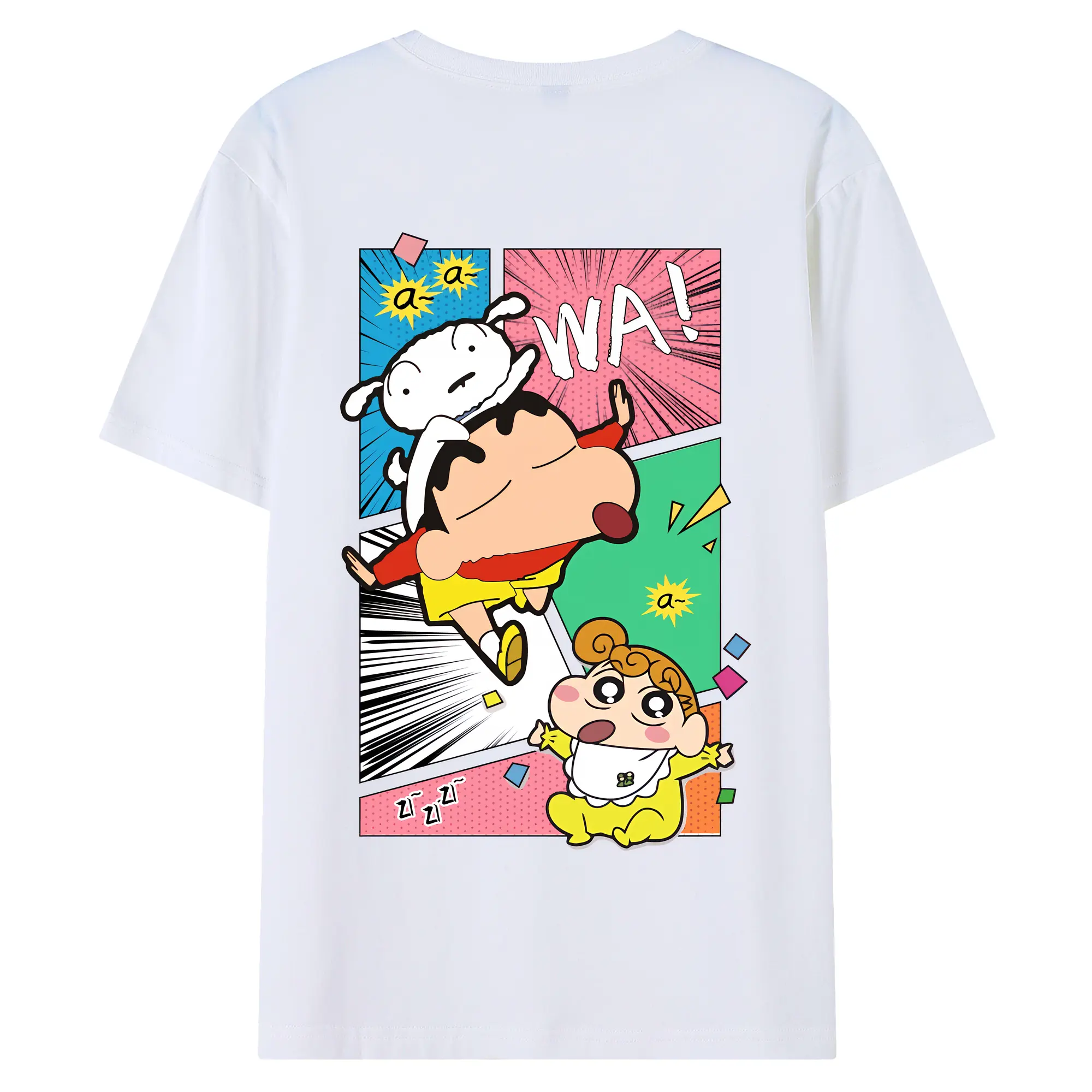 クレヨンしんちゃん グッズ 野原 ひまわり - 綿100％ 半袖Tシャツ ・ バックプリント ・ 快適 通気性 ・ 日常使い 散歩 スポーツ用