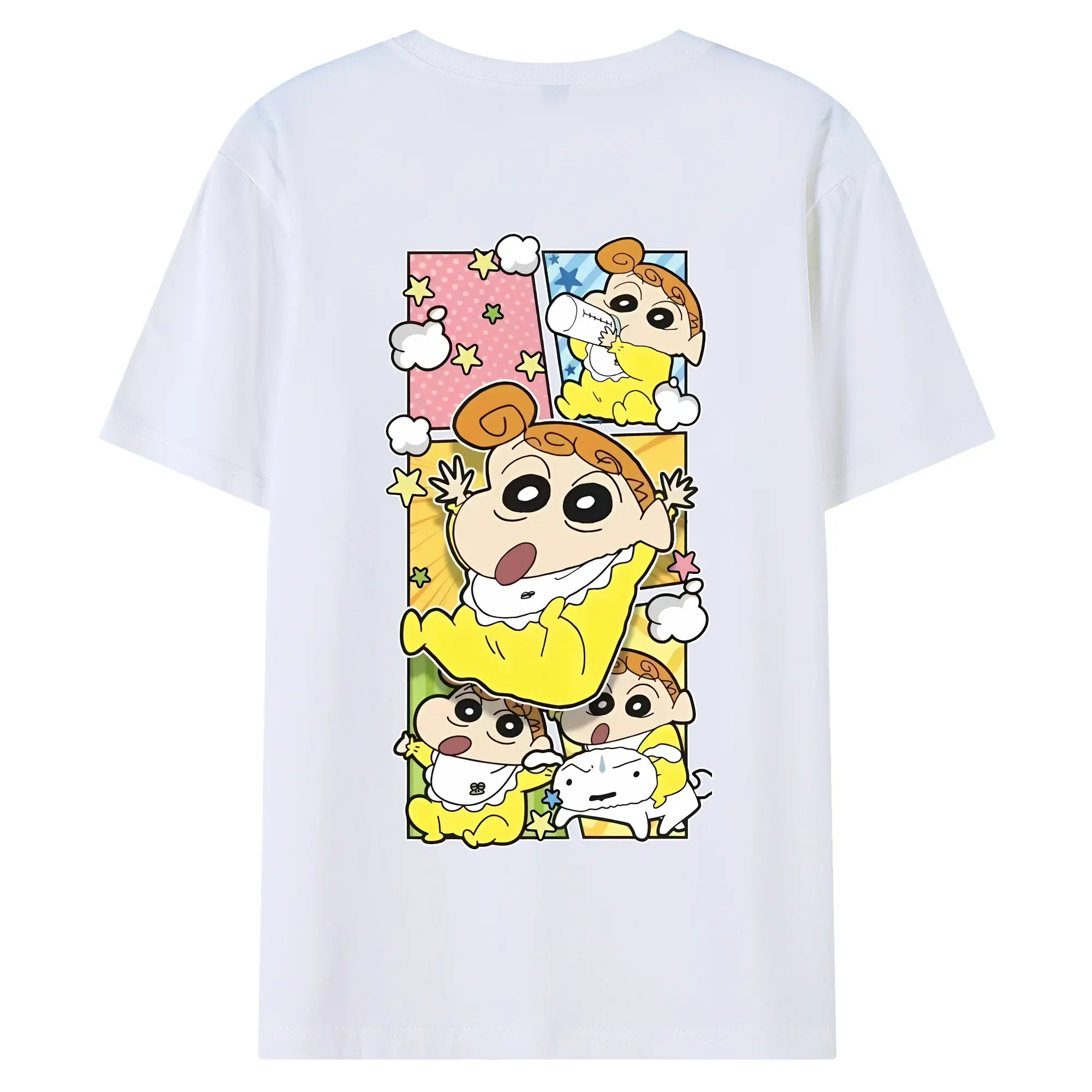 クレヨンしんちゃん グッズ 野原 ひまわり - 綿100％ 半袖Tシャツ ・ バックプリント ・ 快適 通気性 ・ 日常使い 散歩 スポーツ用