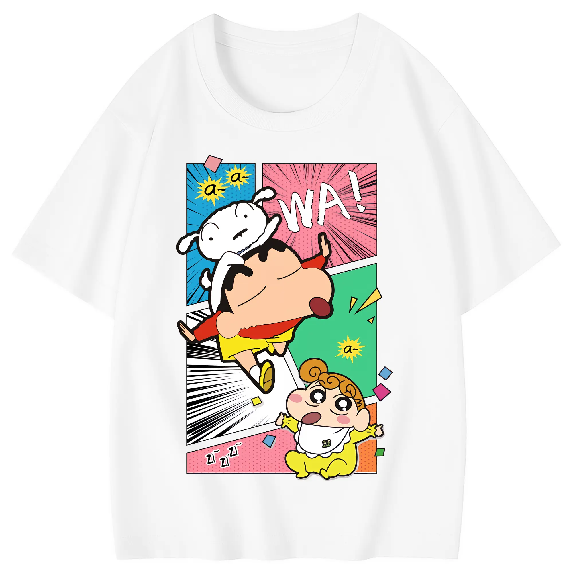 クレヨンしんちゃん グッズ 野原 ひまわり - 綿100％ キッズTシャツ ・ フロントプリント ・ 快適 通気性 ・ スポーツ カジュアル 散歩用