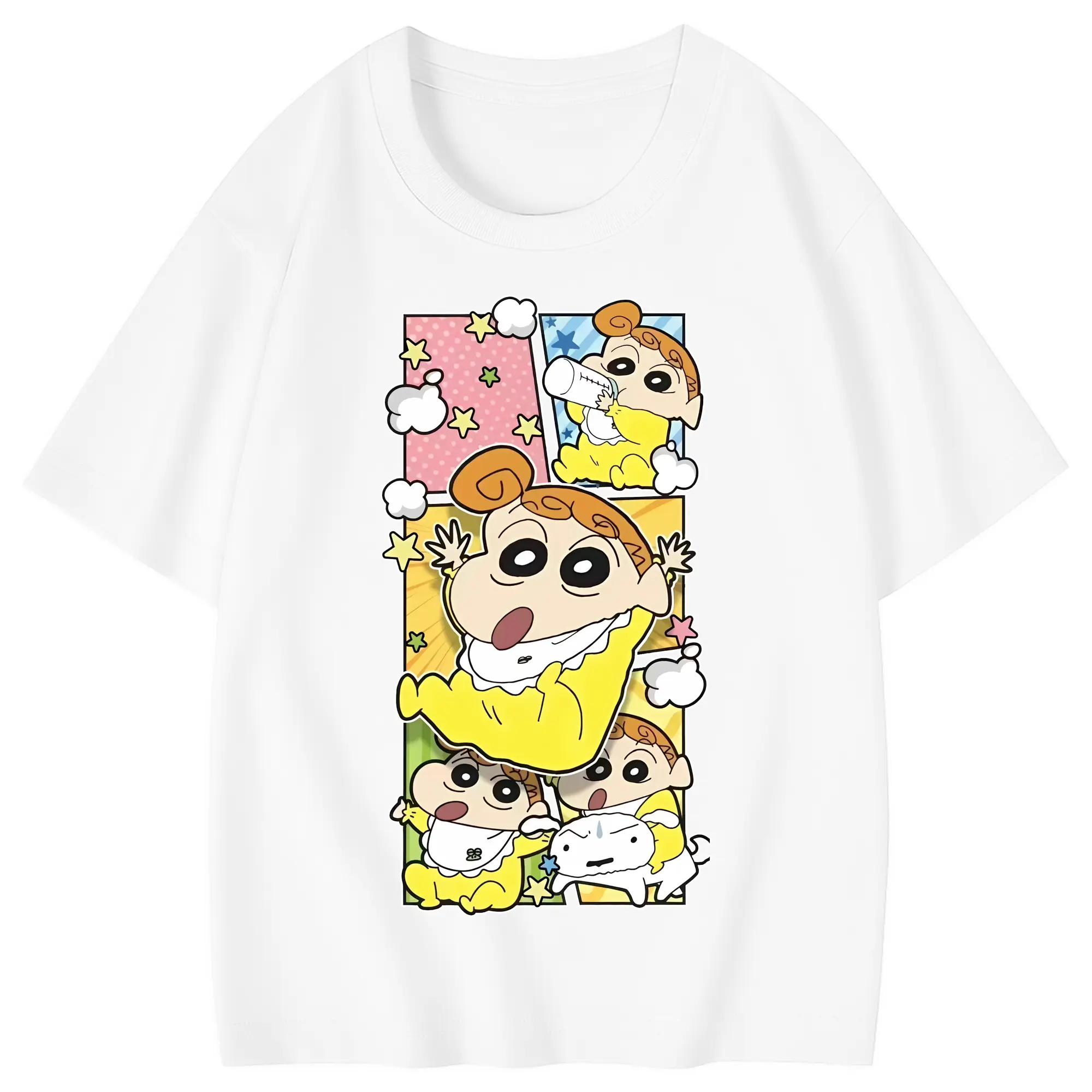クレヨンしんちゃん グッズ 野原 ひまわり - 綿100％ キッズTシャツ ・ フロントプリント ・ 快適 通気性 ・ スポーツ カジュアル 散歩用