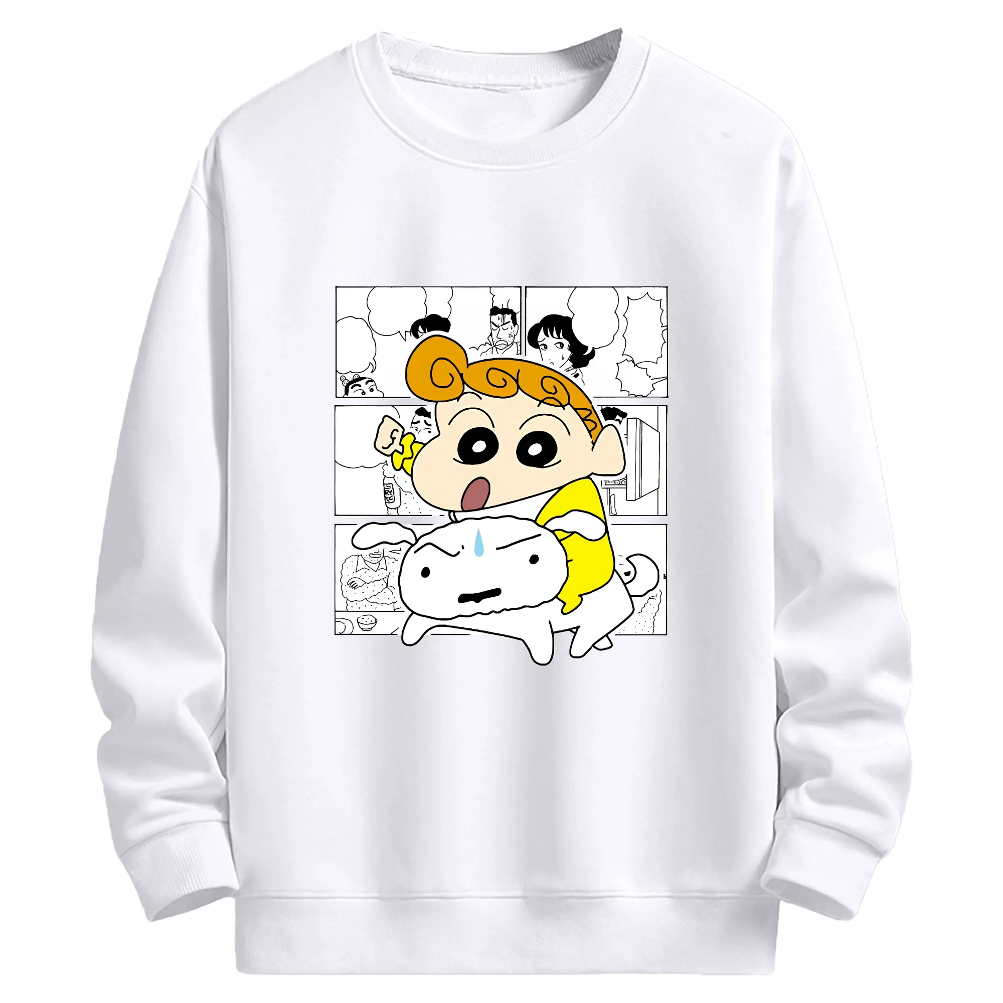クレヨンしんちゃん グッズ 野原 ひまわり - 高品質 クルーネック スウェット ・ コットン59％ ポリエステル41％ ・ ユニセックス 長袖 トレーナー ・ カジュアル デイリー スポーツ 散歩用