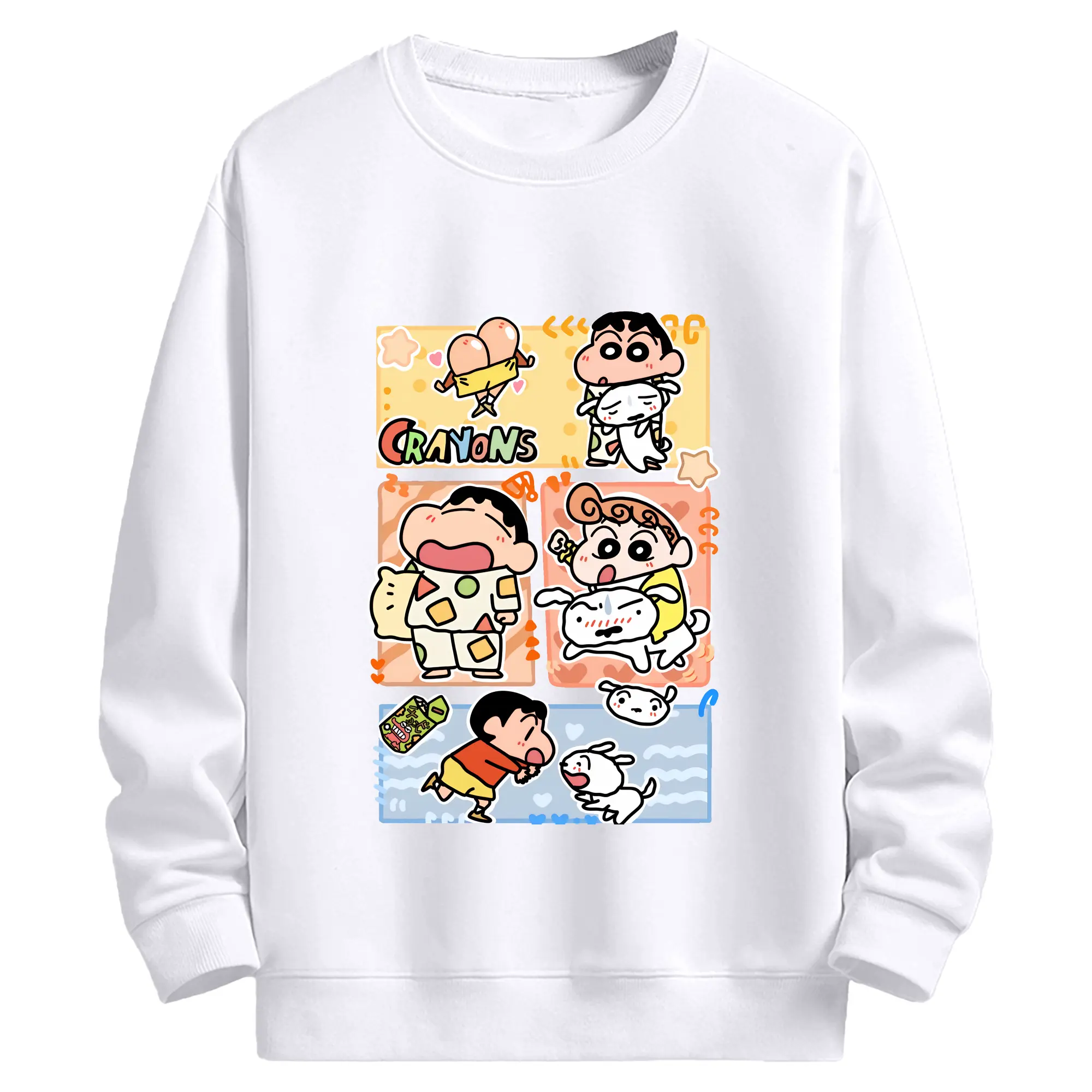 クレヨンしんちゃん グッズ 野原 ひまわり - 高品質 クルーネック スウェット ・ コットン59％ ポリエステル41％ ・ ユニセックス 長袖 トレーナー ・ カジュアル デイリー スポーツ 散歩用