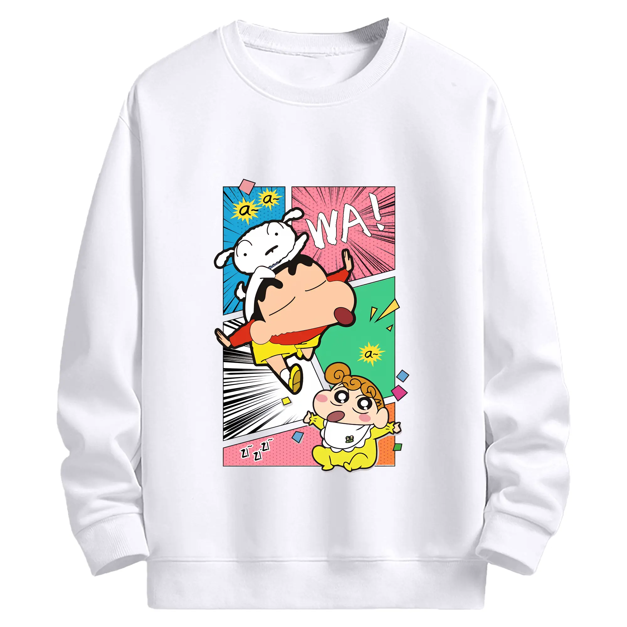 クレヨンしんちゃん グッズ 野原 ひまわり - 高品質 クルーネック スウェット ・ コットン59％ ポリエステル41％ ・ ユニセックス 長袖 トレーナー ・ カジュアル デイリー スポーツ 散歩用