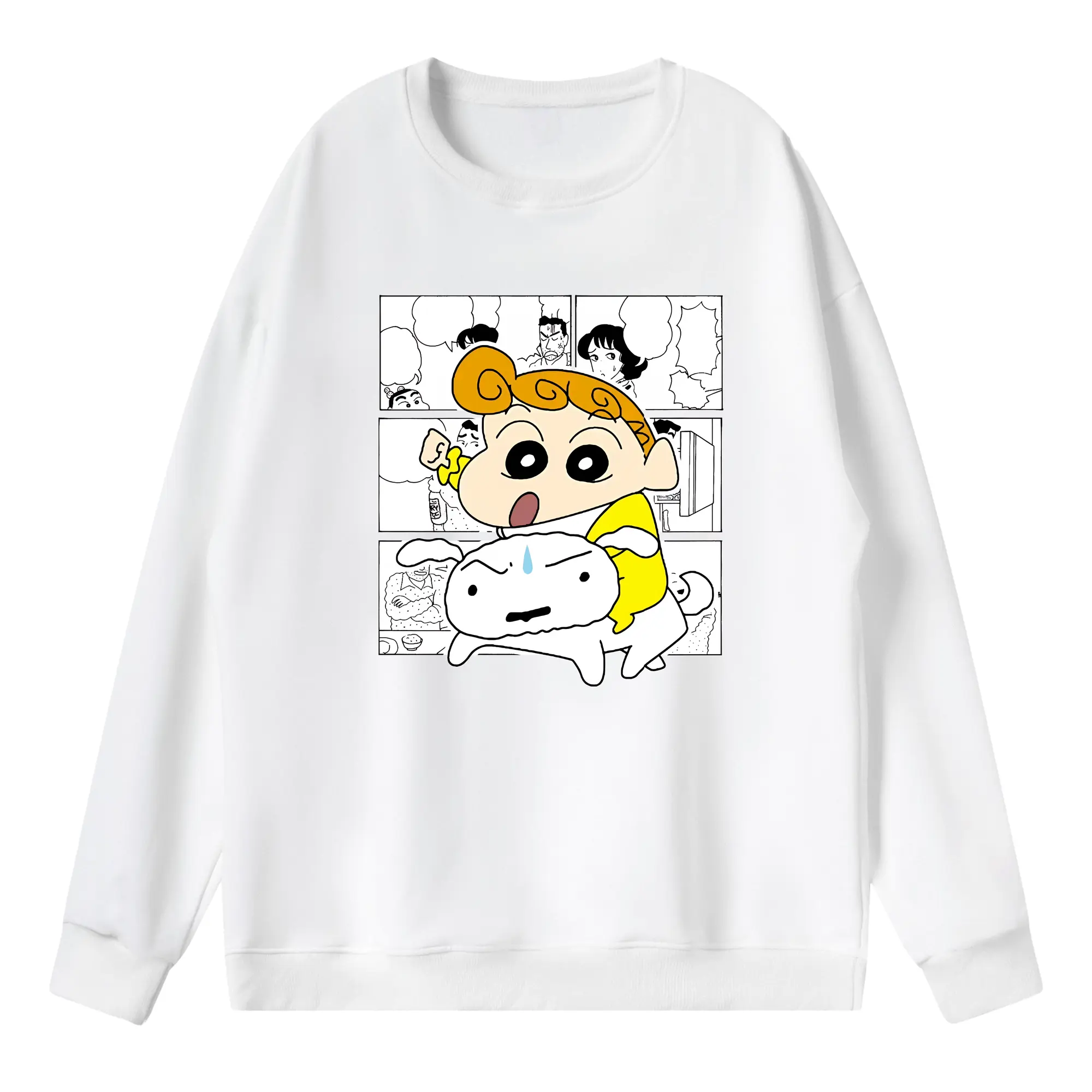 クレヨンしんちゃん グッズ 野原 ひまわり - 薄手 クルーネック スウェット 裏毛260g · ポリエステル 春秋向け カジュアル 男女兼用 · トレーナー デイリー スポーツ 散歩に最適