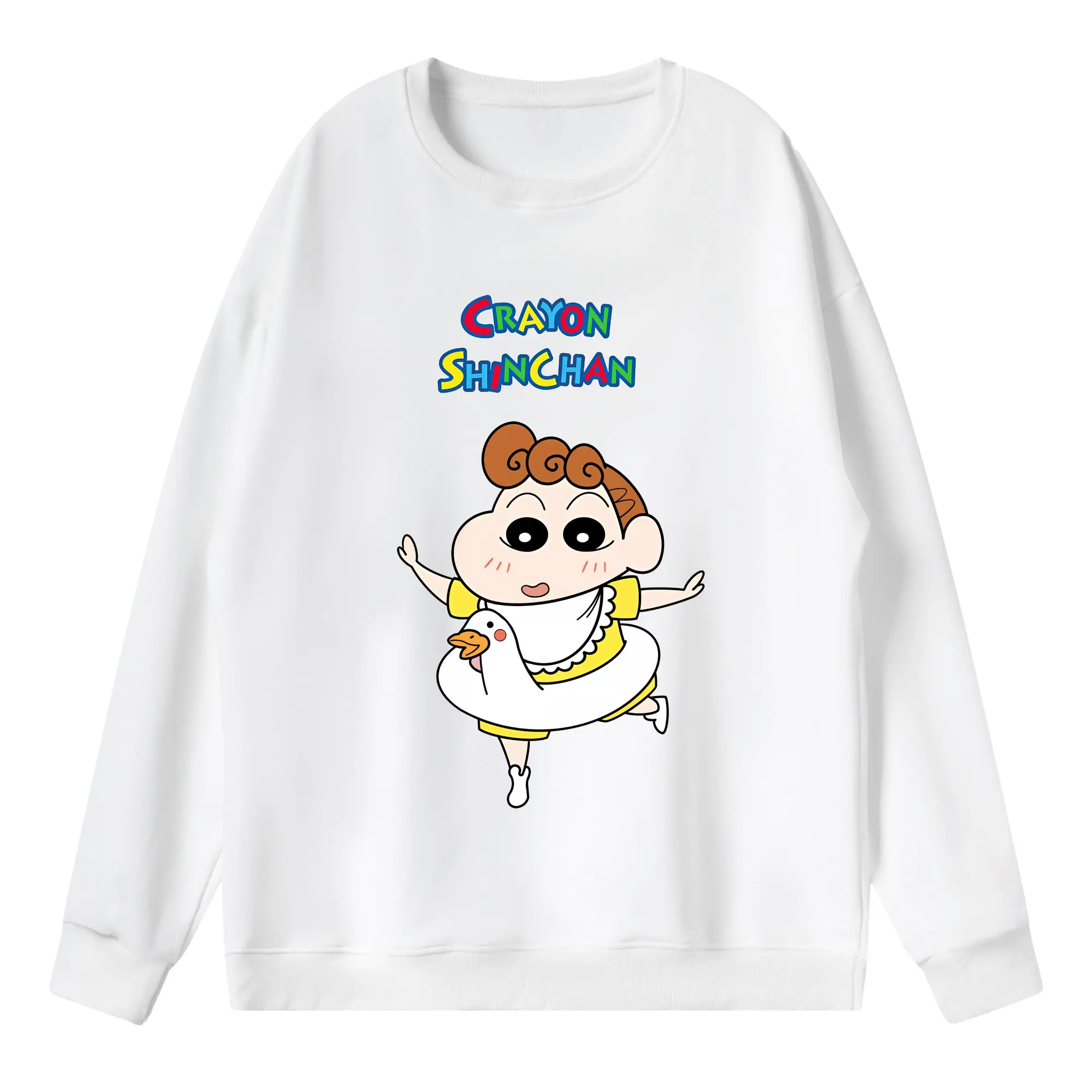 クレヨンしんちゃん グッズ 野原 ひまわり - 薄手 クルーネック スウェット 裏毛260g · ポリエステル 春秋向け カジュアル 男女兼用 · トレーナー デイリー スポーツ 散歩に最適