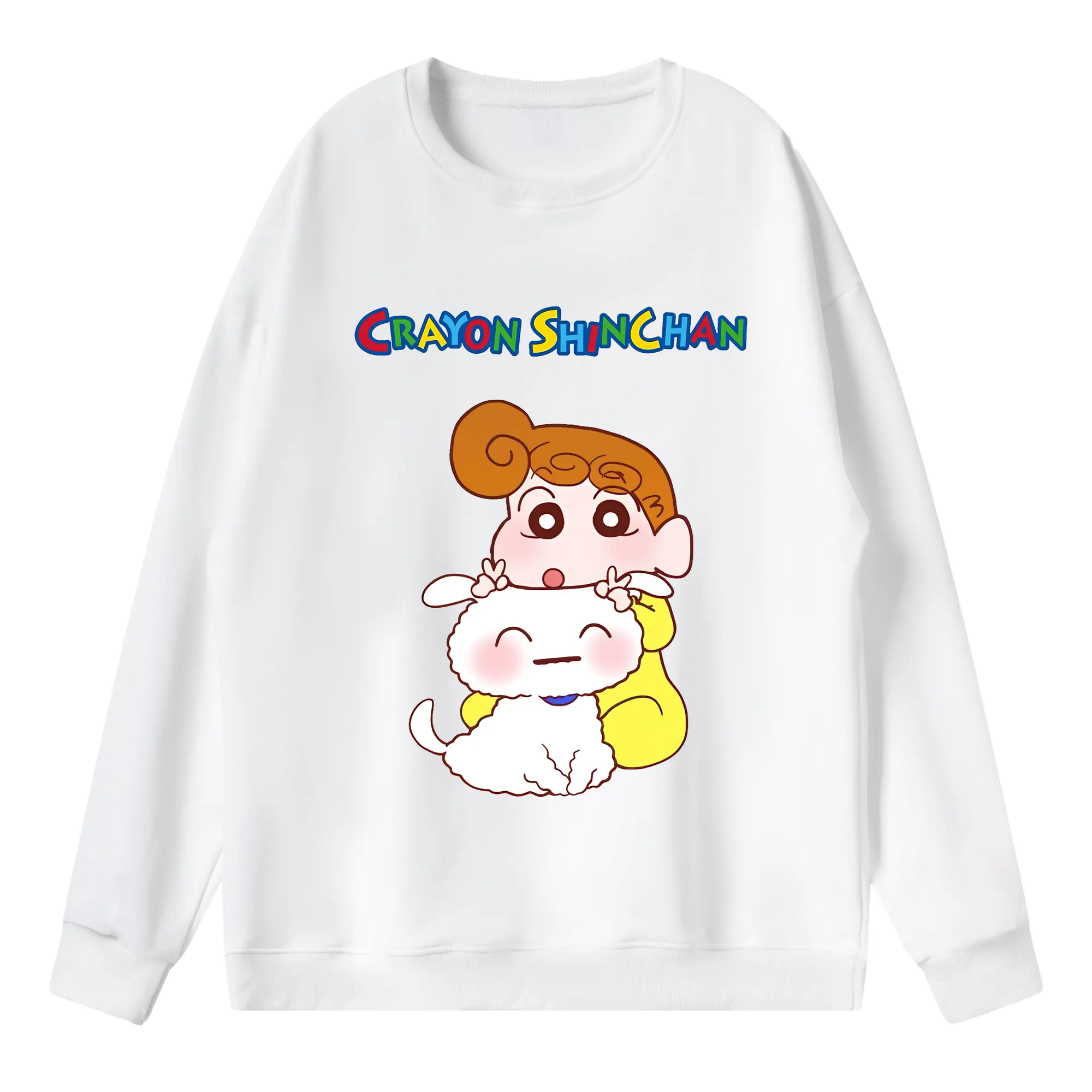 クレヨンしんちゃん グッズ 野原 ひまわり - 薄手 クルーネック スウェット 裏毛260g · ポリエステル 春秋向け カジュアル 男女兼用 · トレーナー デイリー スポーツ 散歩に最適