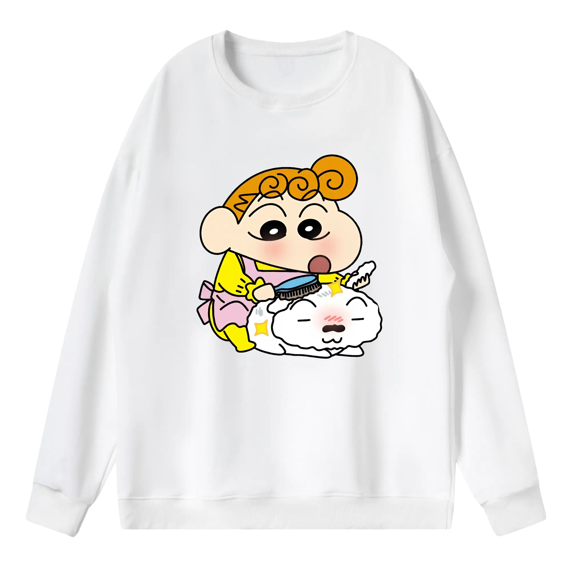 クレヨンしんちゃん グッズ 野原 ひまわり - 薄手 クルーネック スウェット 裏毛260g · ポリエステル 春秋向け カジュアル 男女兼用 · トレーナー デイリー スポーツ 散歩に最適