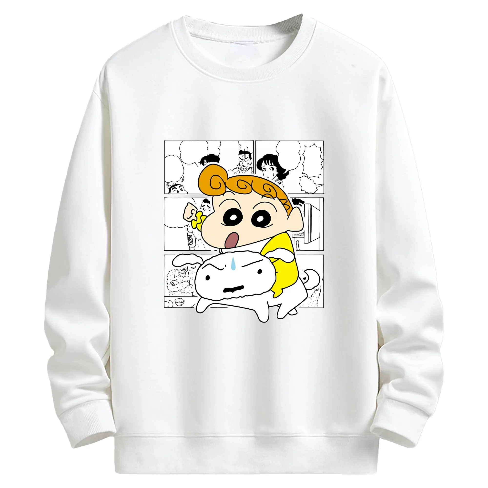 クレヨンしんちゃん グッズ 野原 ひまわり - キッズ クルーネックスウェットシャツ ・ フロントプリント ・ 綿80％ ポリエステル20％ ・ 快適 通学 スポーツ 日常使い お散歩用