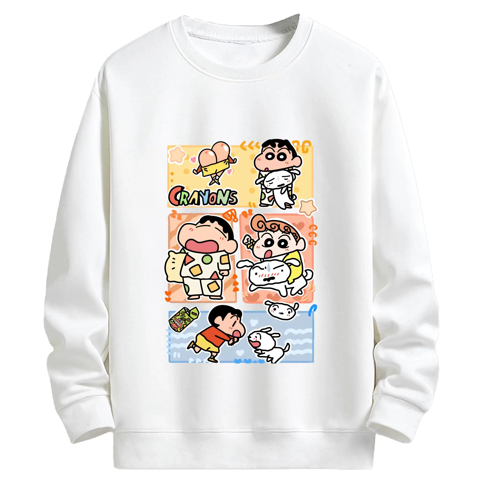 クレヨンしんちゃん グッズ 野原 ひまわり - キッズ クルーネックスウェットシャツ ・ フロントプリント ・ 綿80％ ポリエステル20％ ・ 快適 通学 スポーツ 日常使い お散歩用