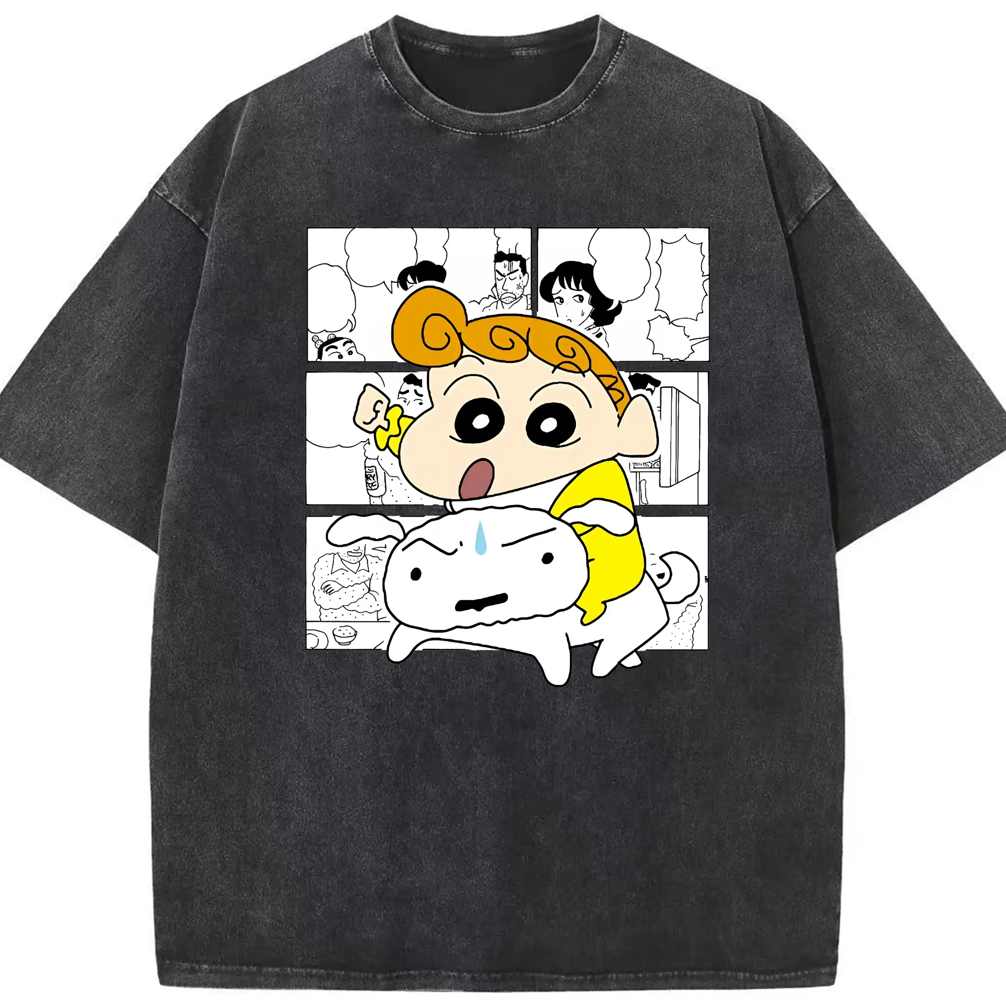 クレヨンしんちゃん グッズ 野原 ひまわり - 綿100％ ヴィンテージ風 半袖Tシャツ ・ フロントプリント ・ 柔らか肌触り ・ 通気性 快適 ・ スポーツ カジュアル 外出用